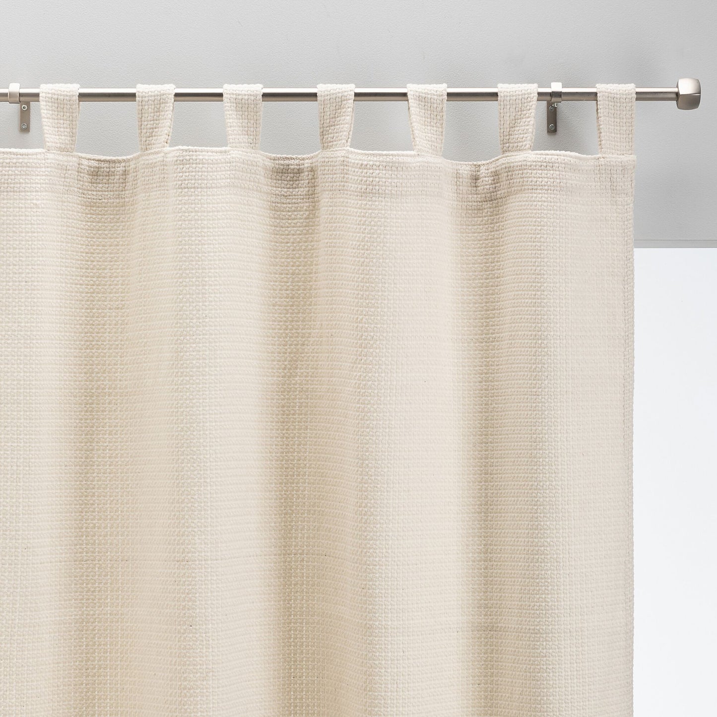 TRAMONTI - Rideau à passants en polyester texturé 140x250cm - blanc écru