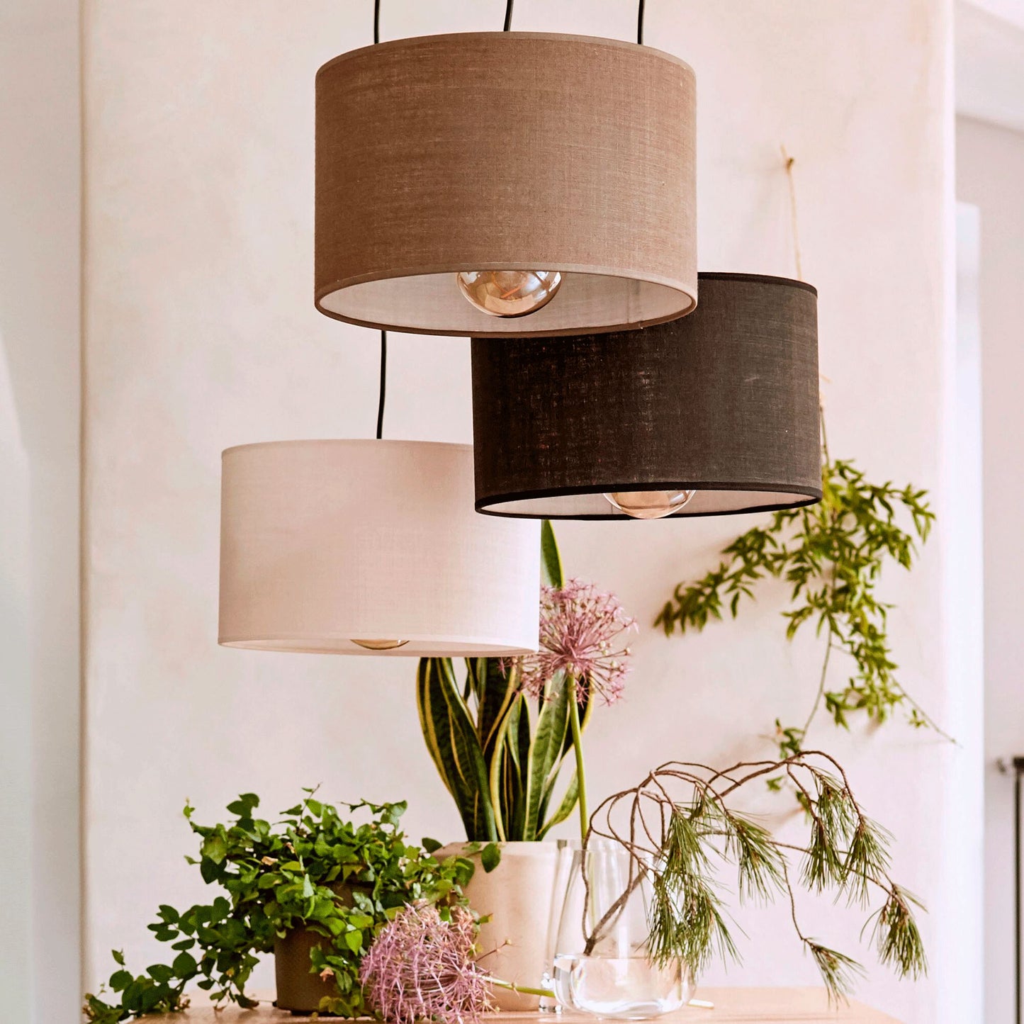 MISTRAL - Abat-jour cylindrique en coton D40cm - noir