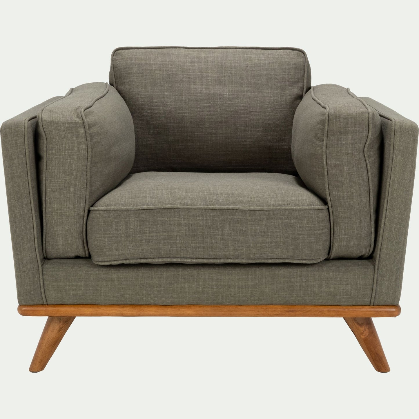ASTORIA - Fauteuil en tissu kaki cèdre