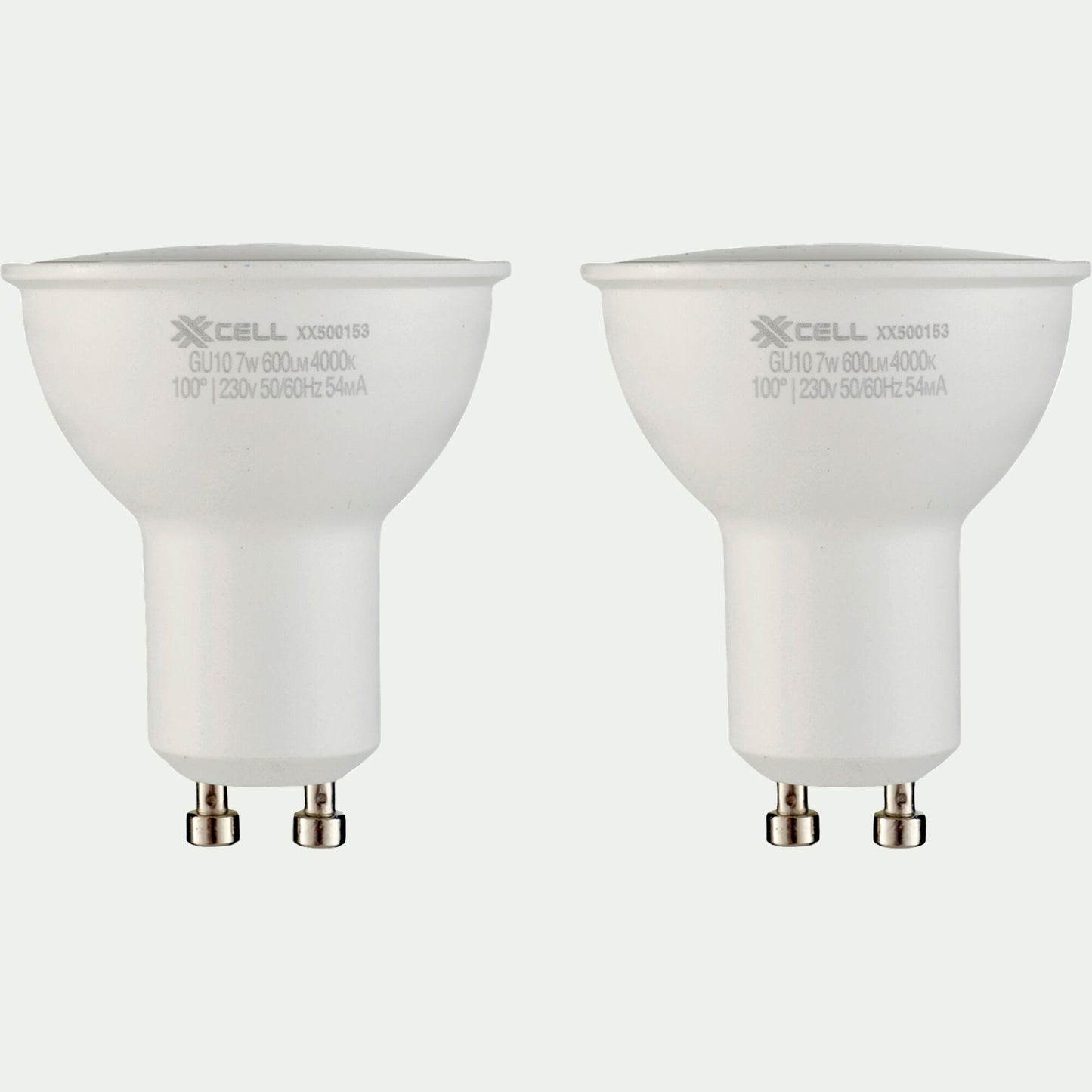 GU10 - Lot de 2 ampoules LED D5cm GU10 lumière froide - blanc