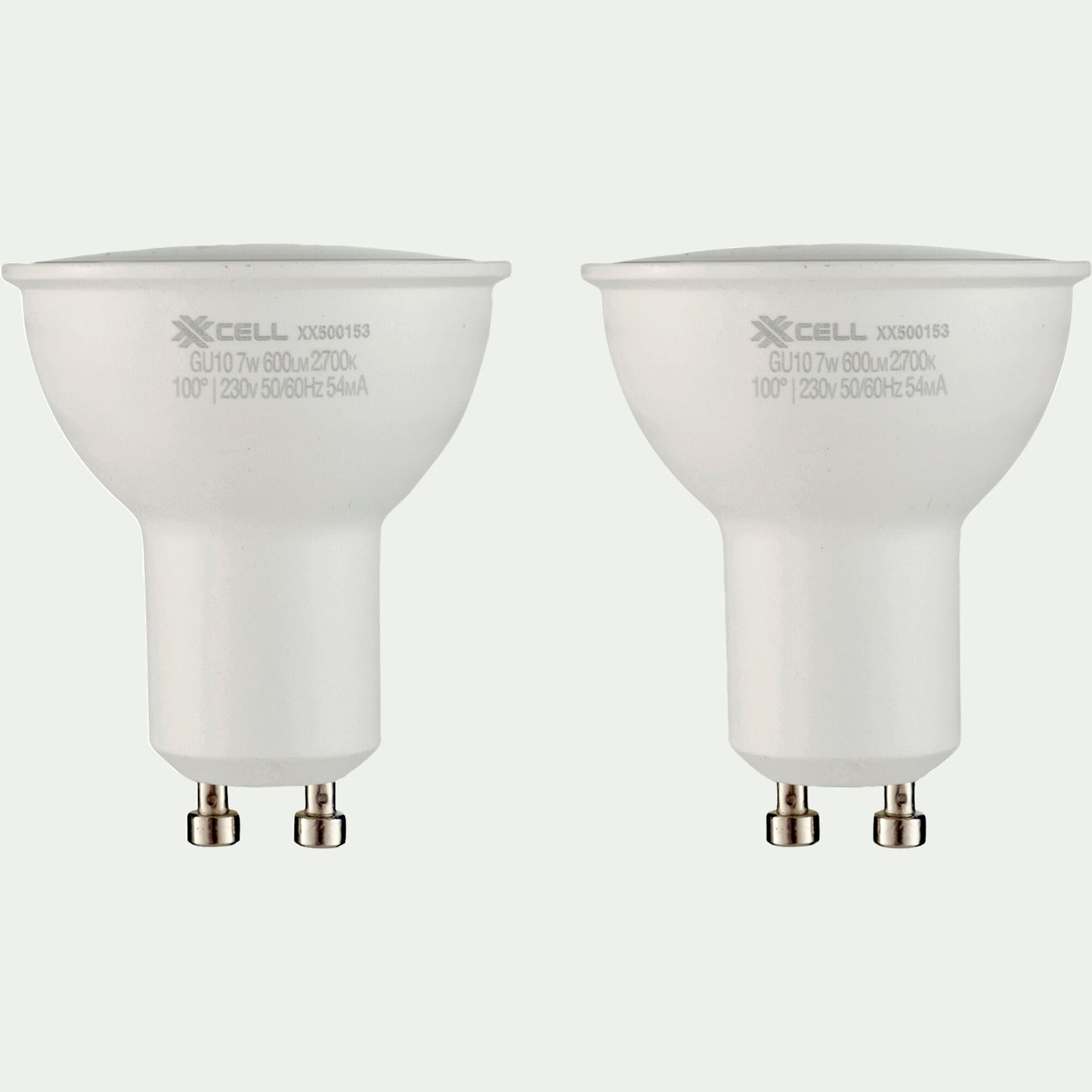 GU10 - Lot de 2 ampoules LED GU10 lumière chaude - blanc