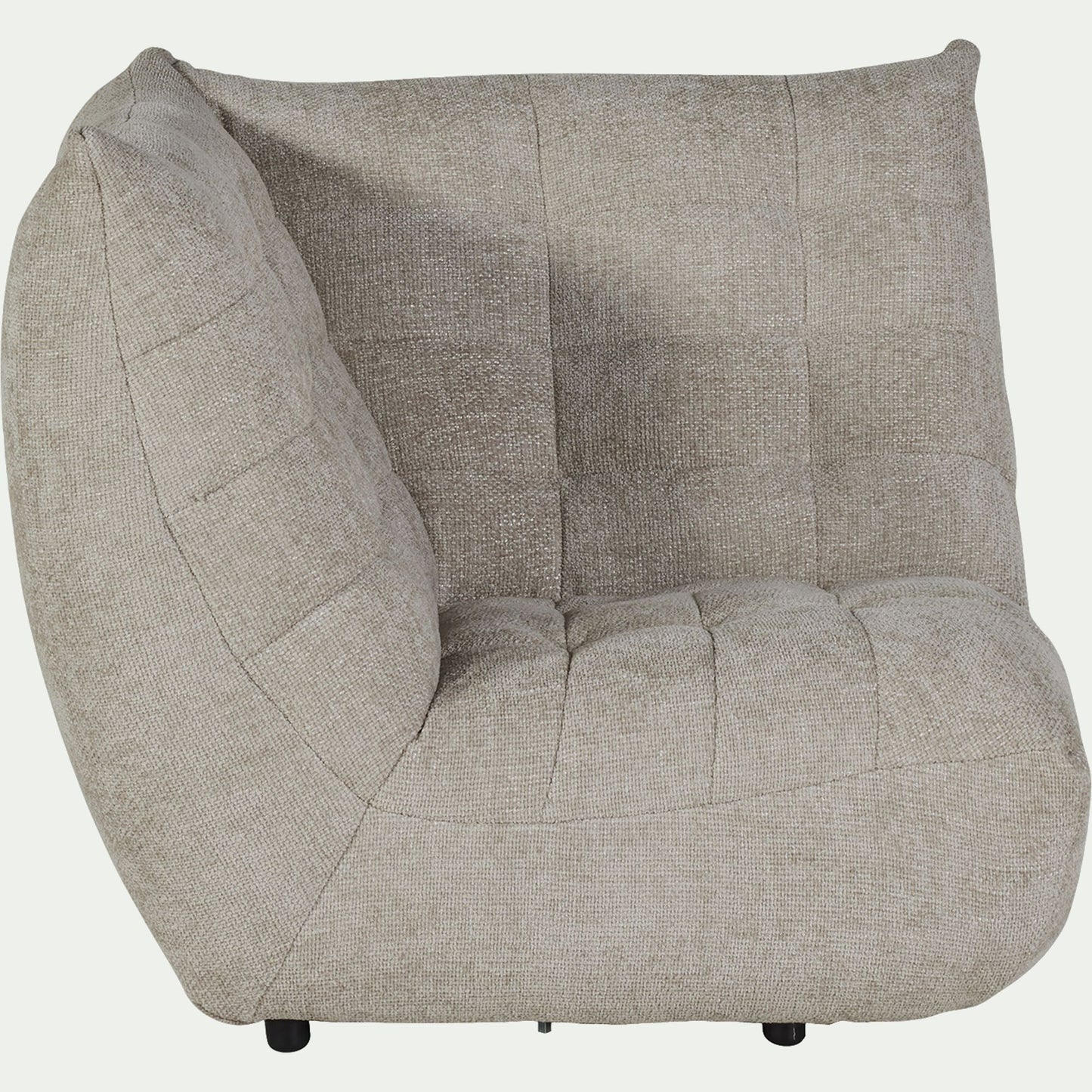 SCALO - Module de canapé d'angle en tissu chenille - beige roucas