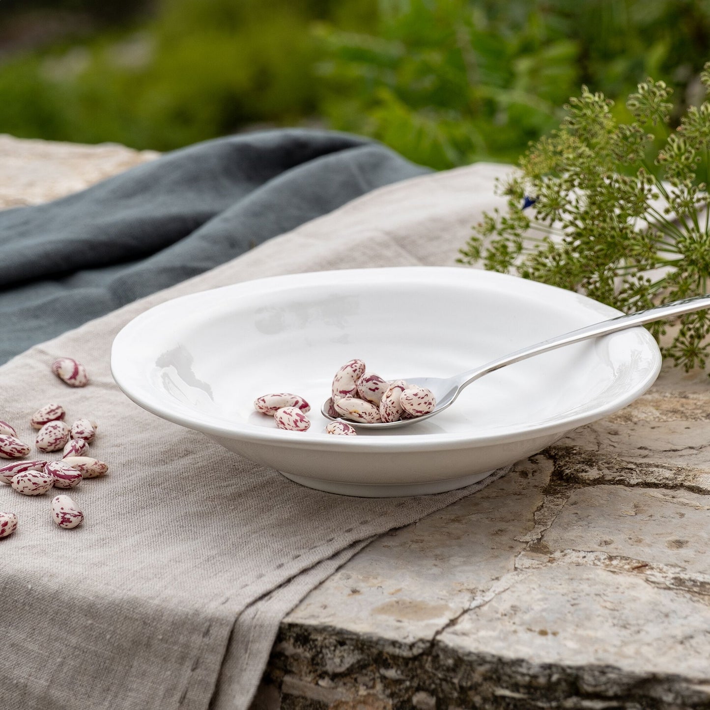 PALERME - Assiette creuse en faïence D23,5cm - blanc