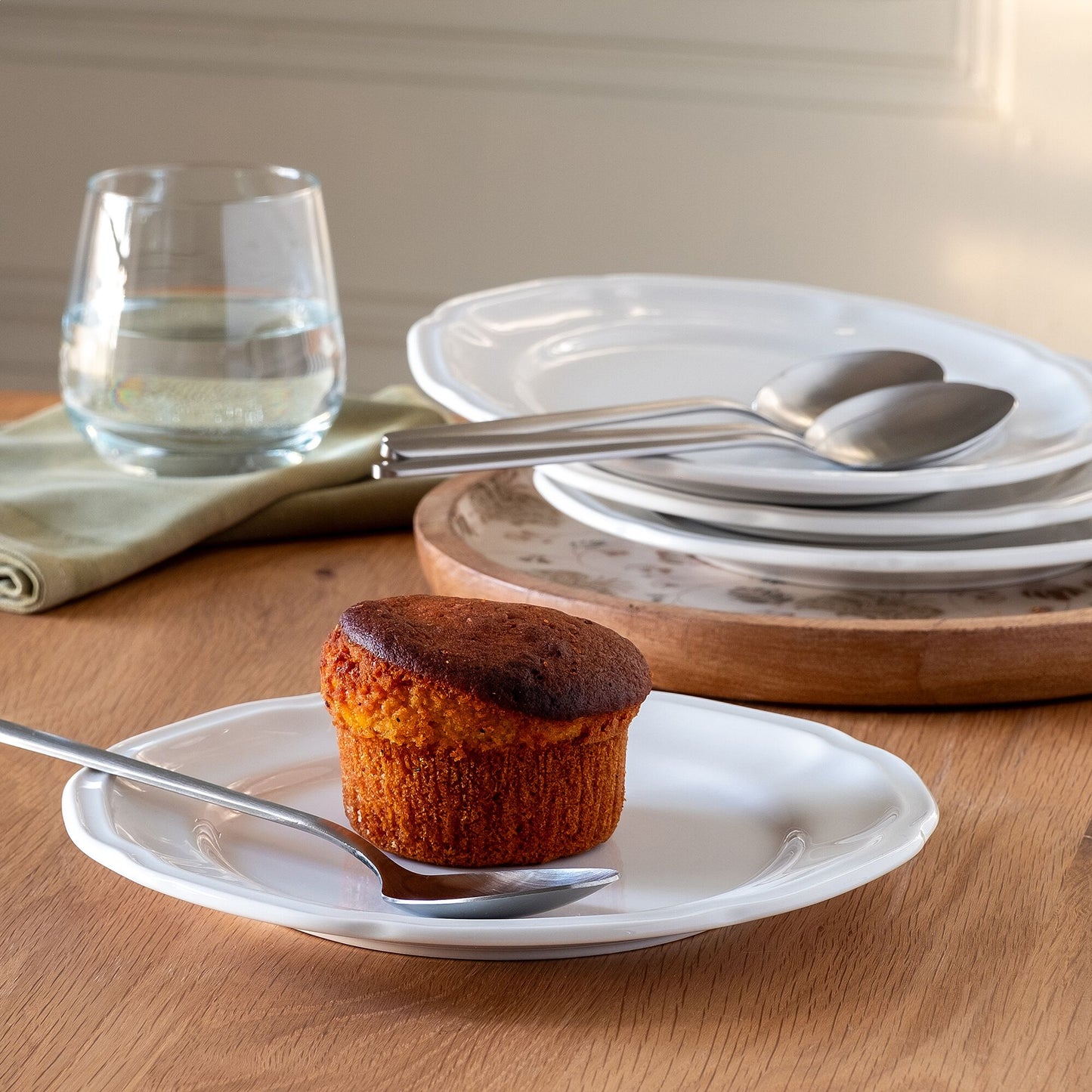MARLI - Assiette à dessert en porcelaine D21cm - blanc