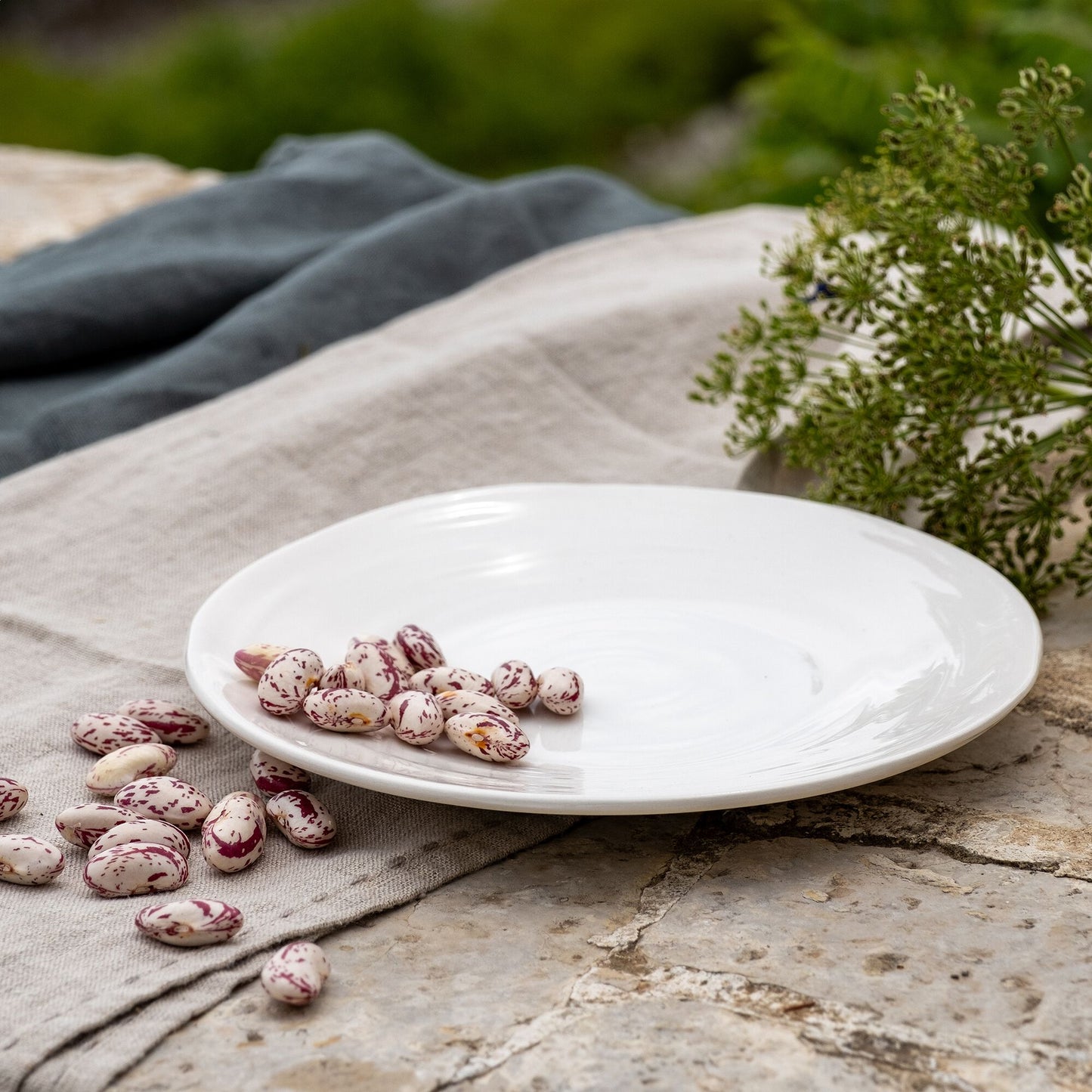 PALERME - Assiette à dessert en faïence D20cm - blanc