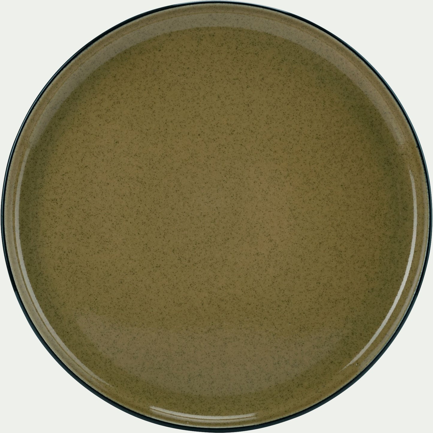 OLIVA - Assiette plate en grès D27,7cm - vert mousse