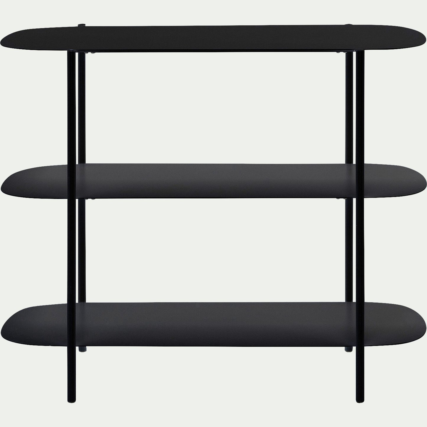 CAROUBE - Bibliothèque 3 tablettes en métal - noir L100,50xH80cm