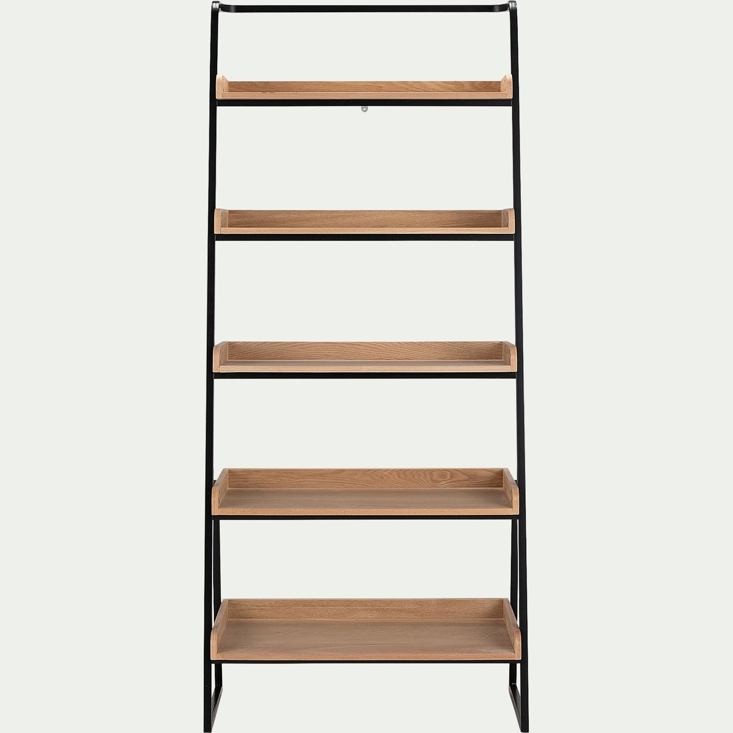 ESTANIER - Etagère 5 tablettes plaquée frêne et métal noir - L80cm