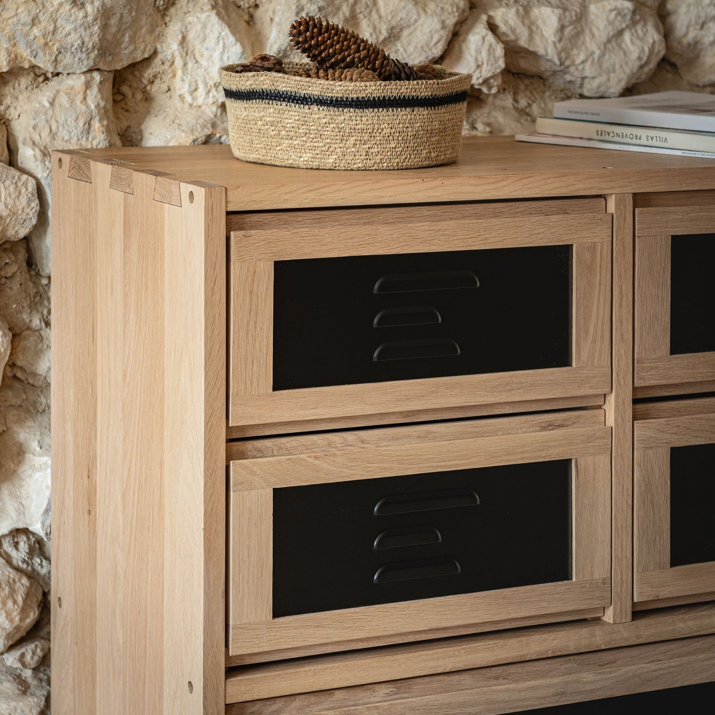 TASSIA - Bloc de 2 tiroirs en acier L40cm - noir