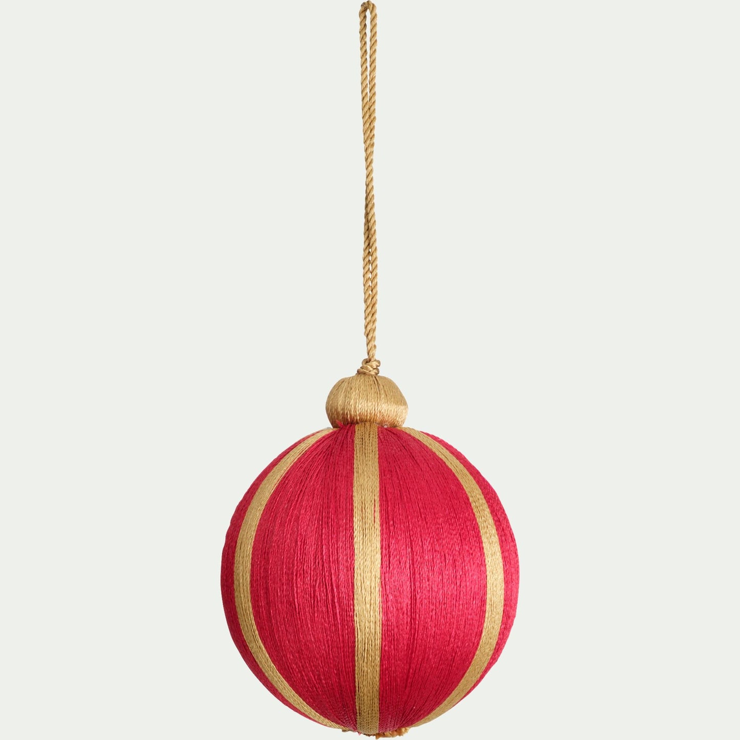 QUEYRAS - Lot de 6 boules de Noël en tissu D8cm - rouge