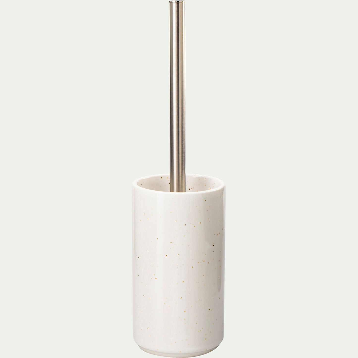 NEOULES - Brosse et porte-brosse wc en céramique mouchetée - blanc ventoux