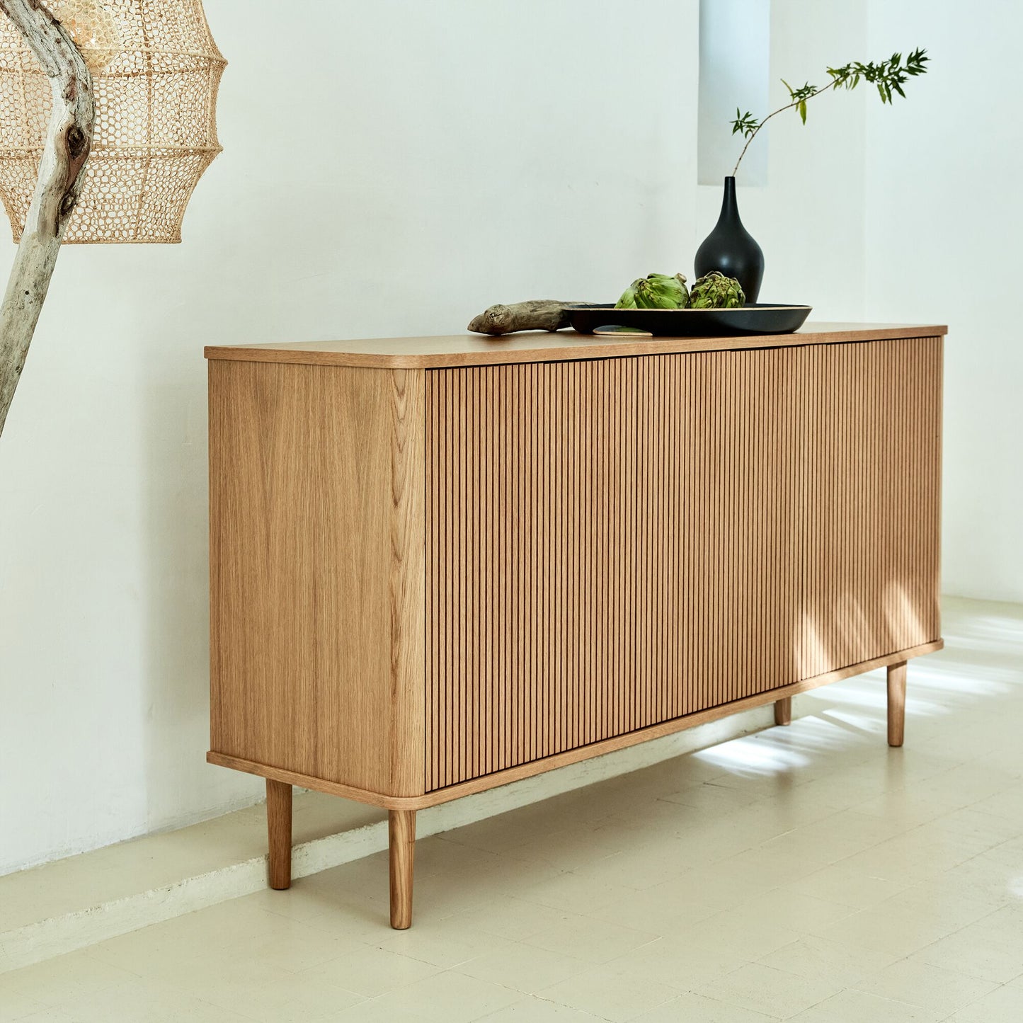 TALLIN - Buffet 3 portes en chêne - bois clair