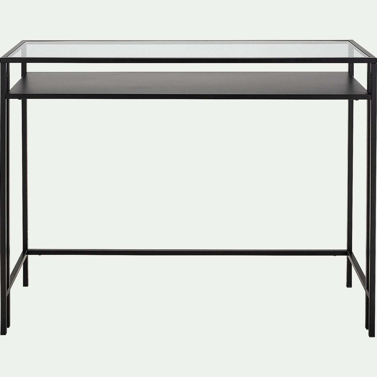 HENU - Console en verre et acier - noir L100xP35xH78cm
