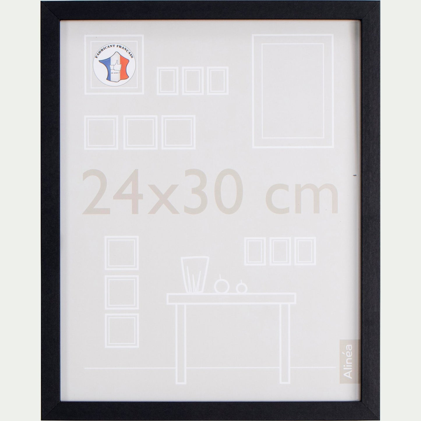 PAHA - Cadre photo en bois 24x30cm - noir