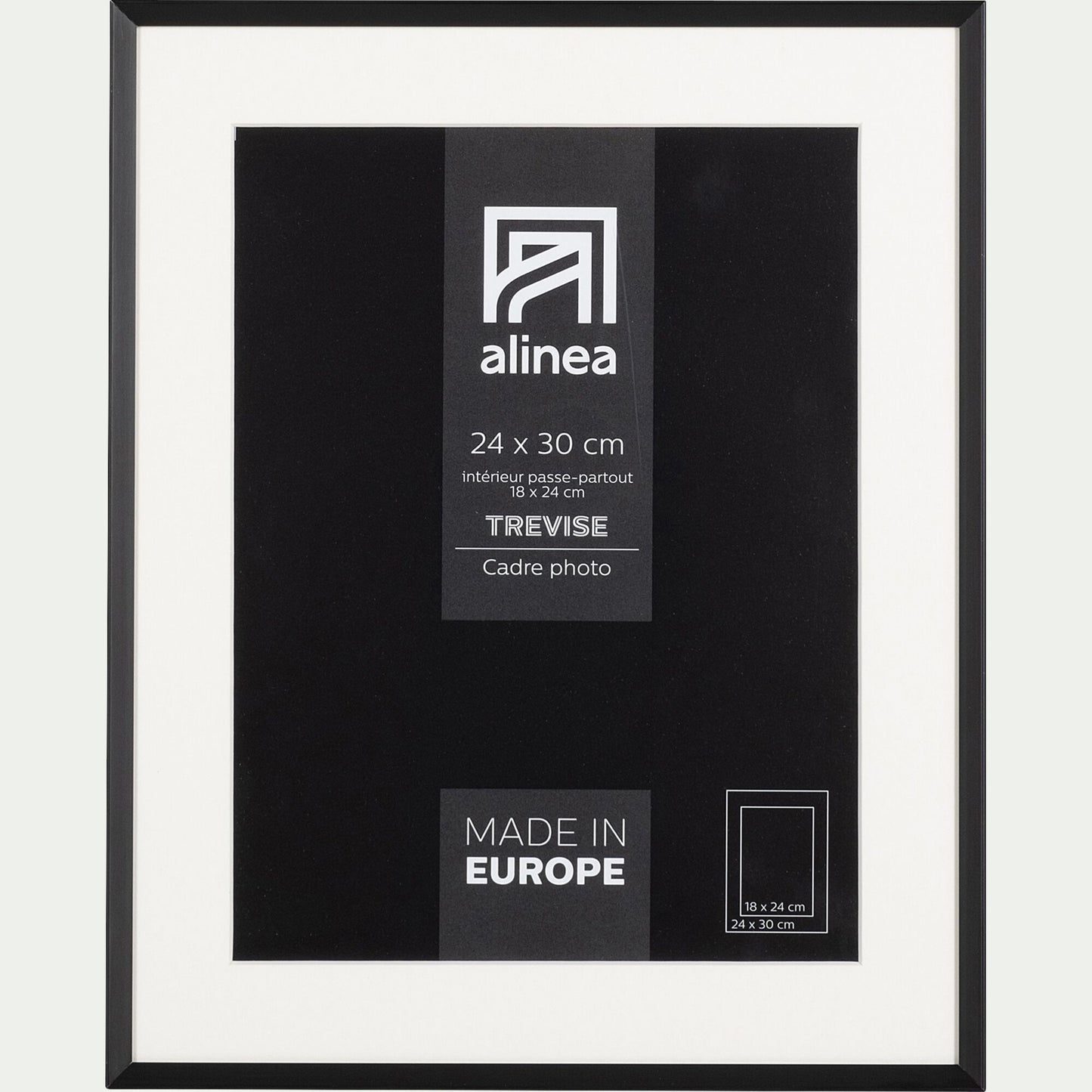 TREVISE - Cadre en aluminium 24x30cm - noir
