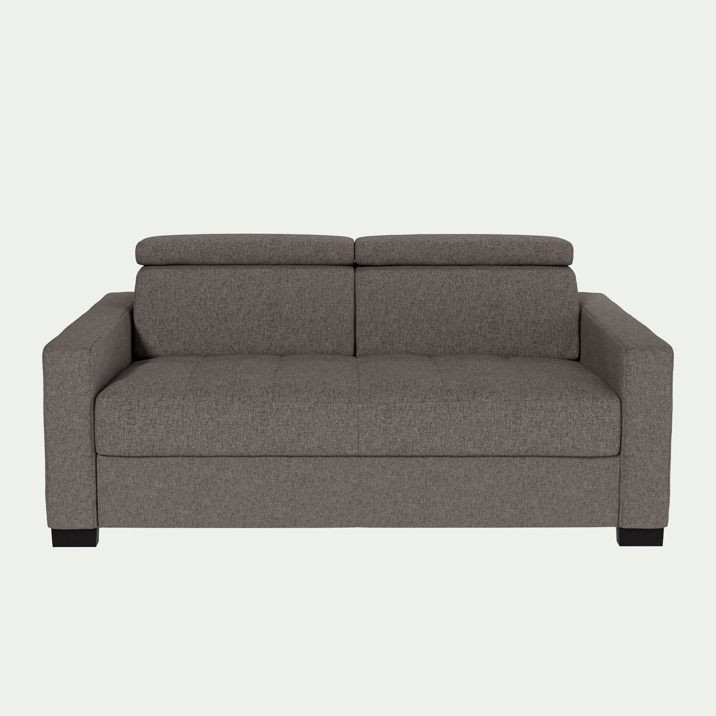 MAURO - Canapé 2 places fixe en tissu pop avec accoudoirs 15cm - taupe