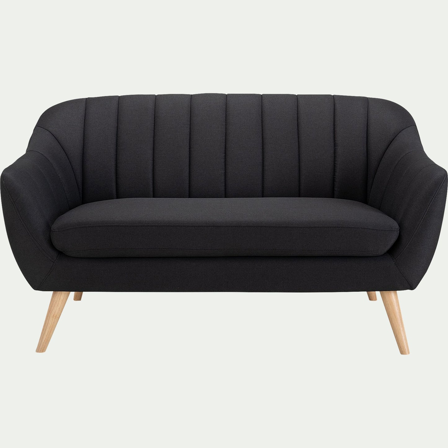 SHELL - Canapé 2 places fixe en tissu - gris anthracite