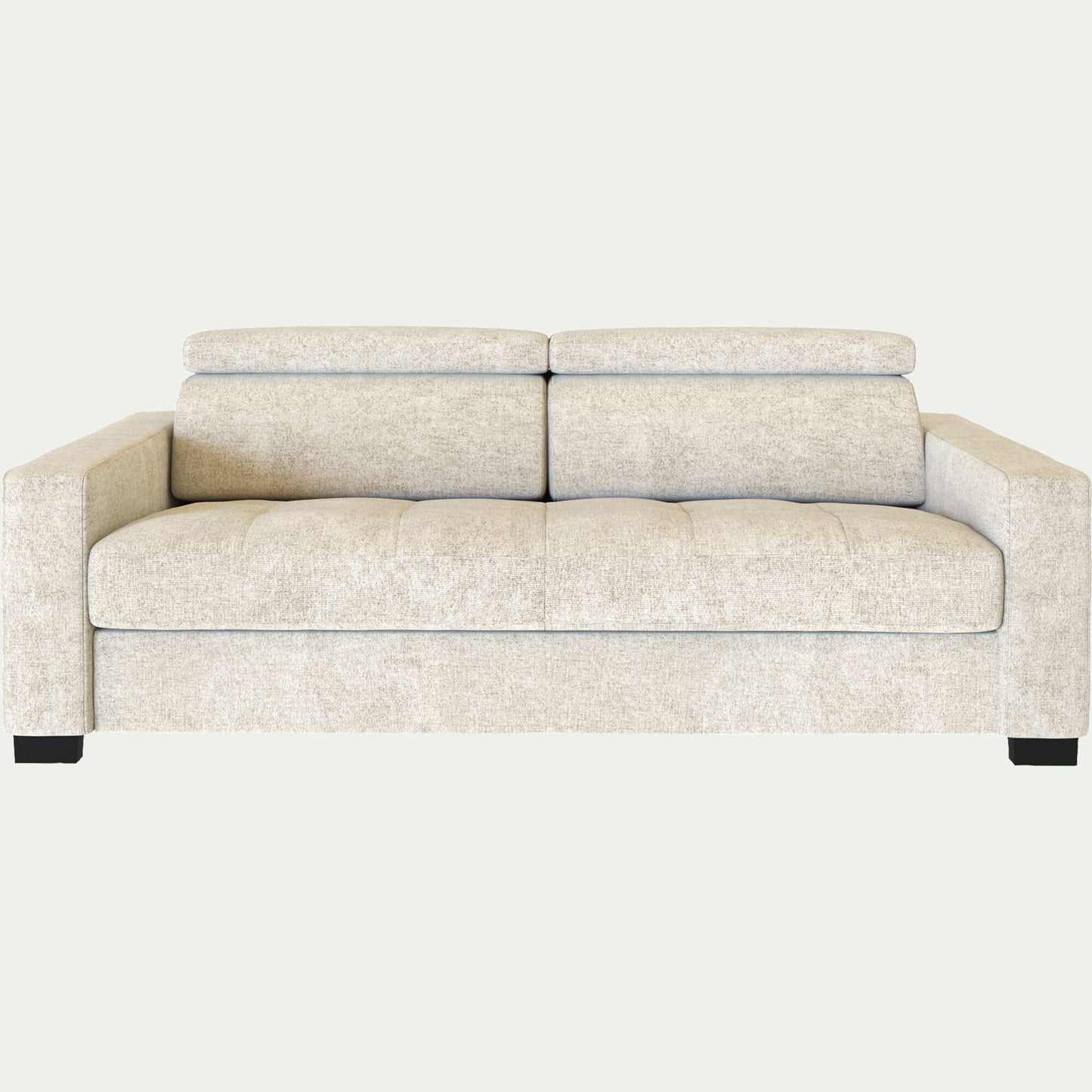 MAURO - Canapé 3 places fixe en tissu Genesis avec accoudoirs 20cm - blanc ventoux