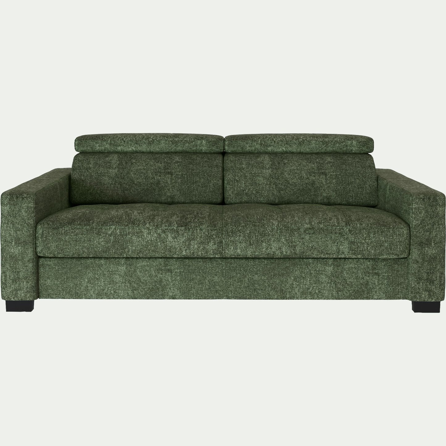 MAURO - Canapé 3 places fixe en tissu Genesis avec accoudoirs 20cm - vert cèdre