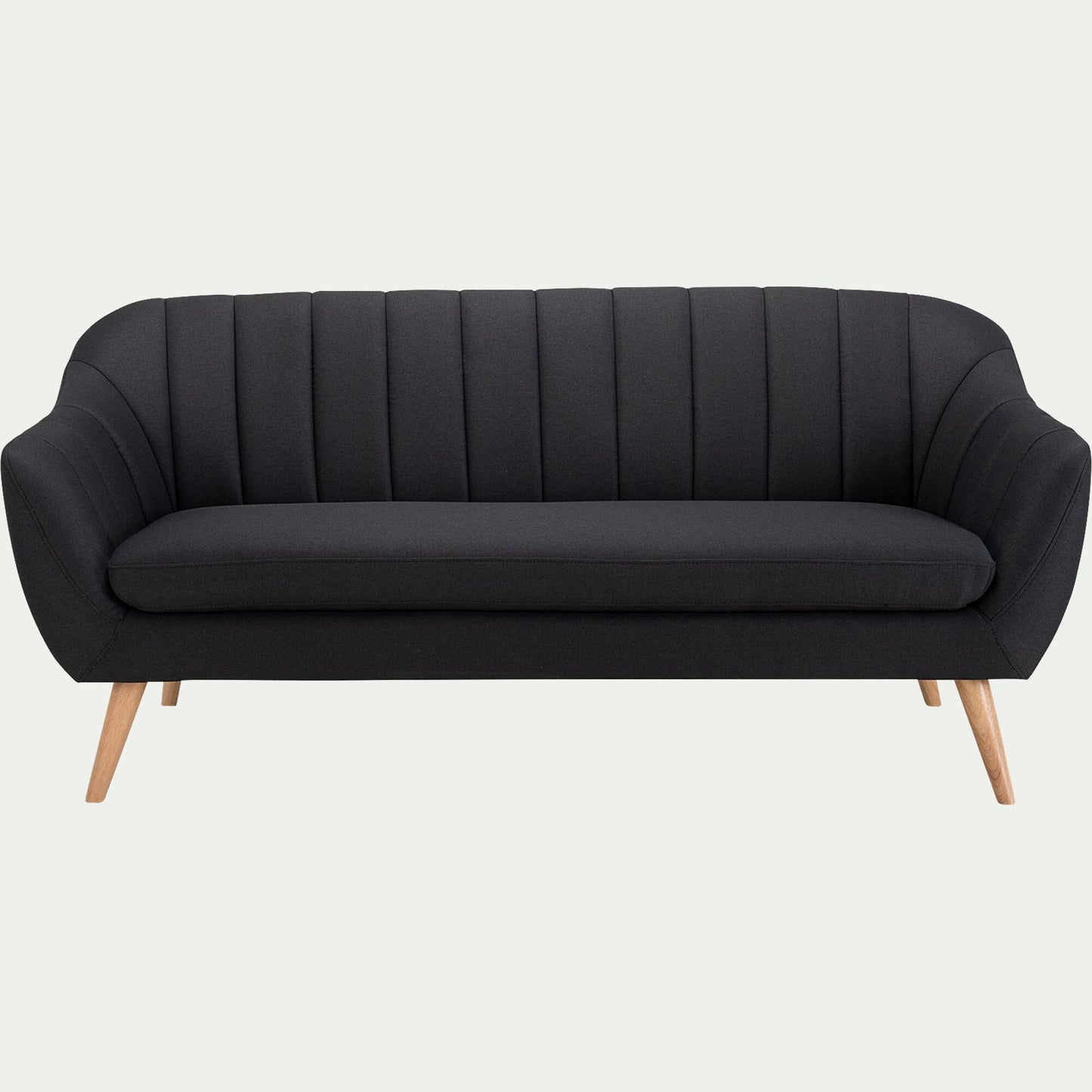 SHELL - Canapé 3 places fixe en tissu - gris anthracite