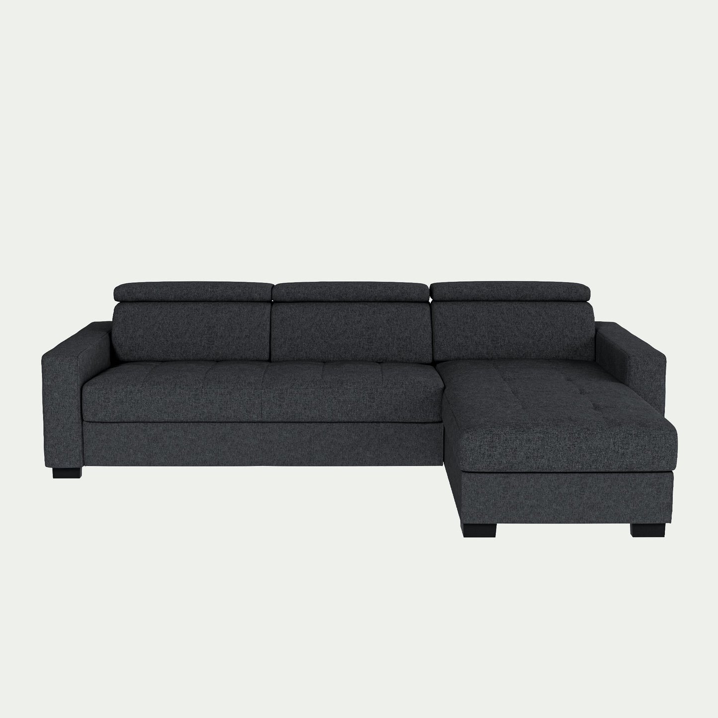 MAURO - Canapé avec angle réversible convertible en tissus pop avec accoudoirs 20cm - gris anthracite