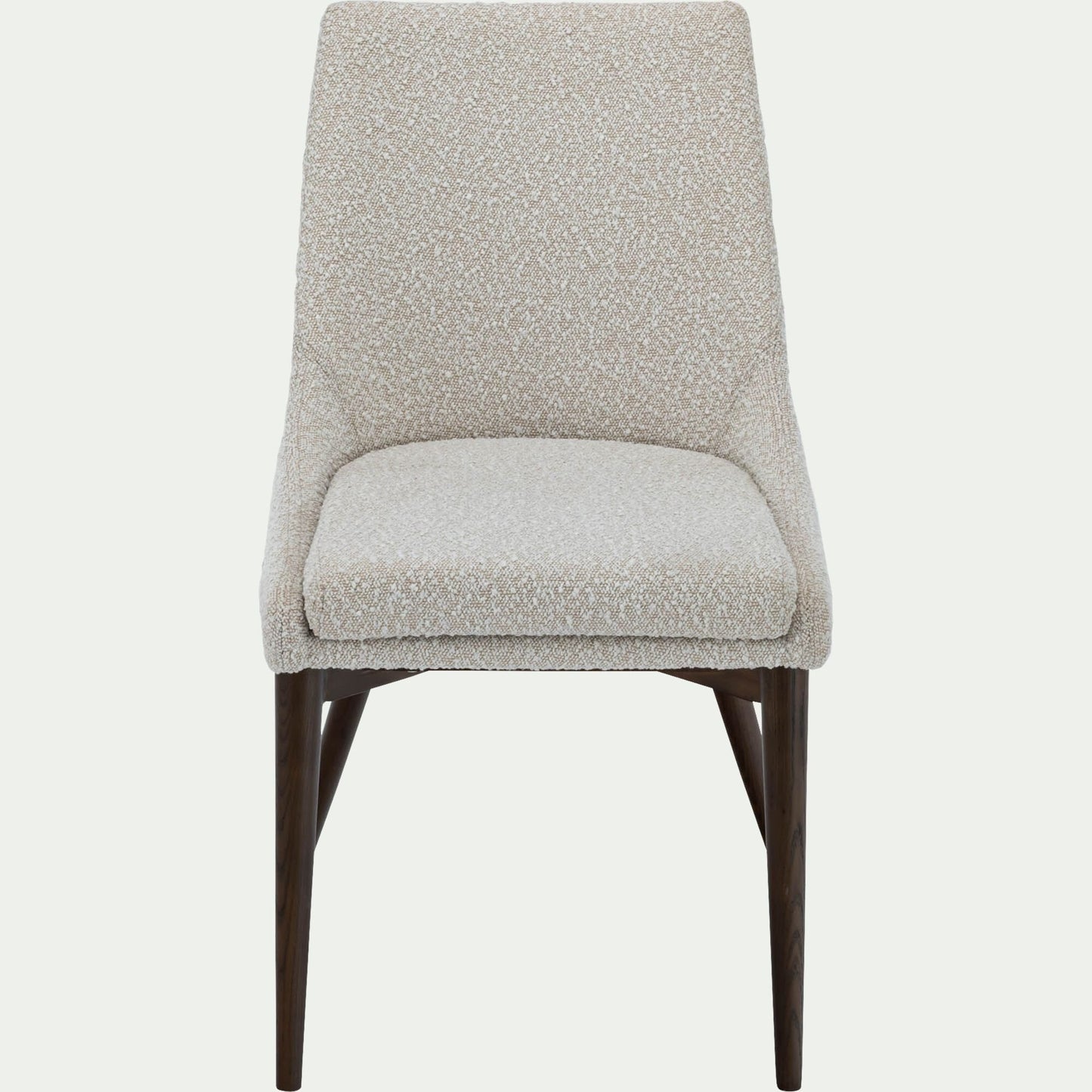 ABBY - Chaise de repas en tissu bouclette rasé - blanc écru