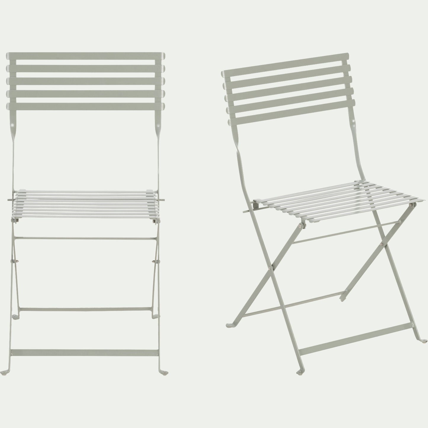 CERVIONE - Chaise de jardin pliante en acier - vert olivier