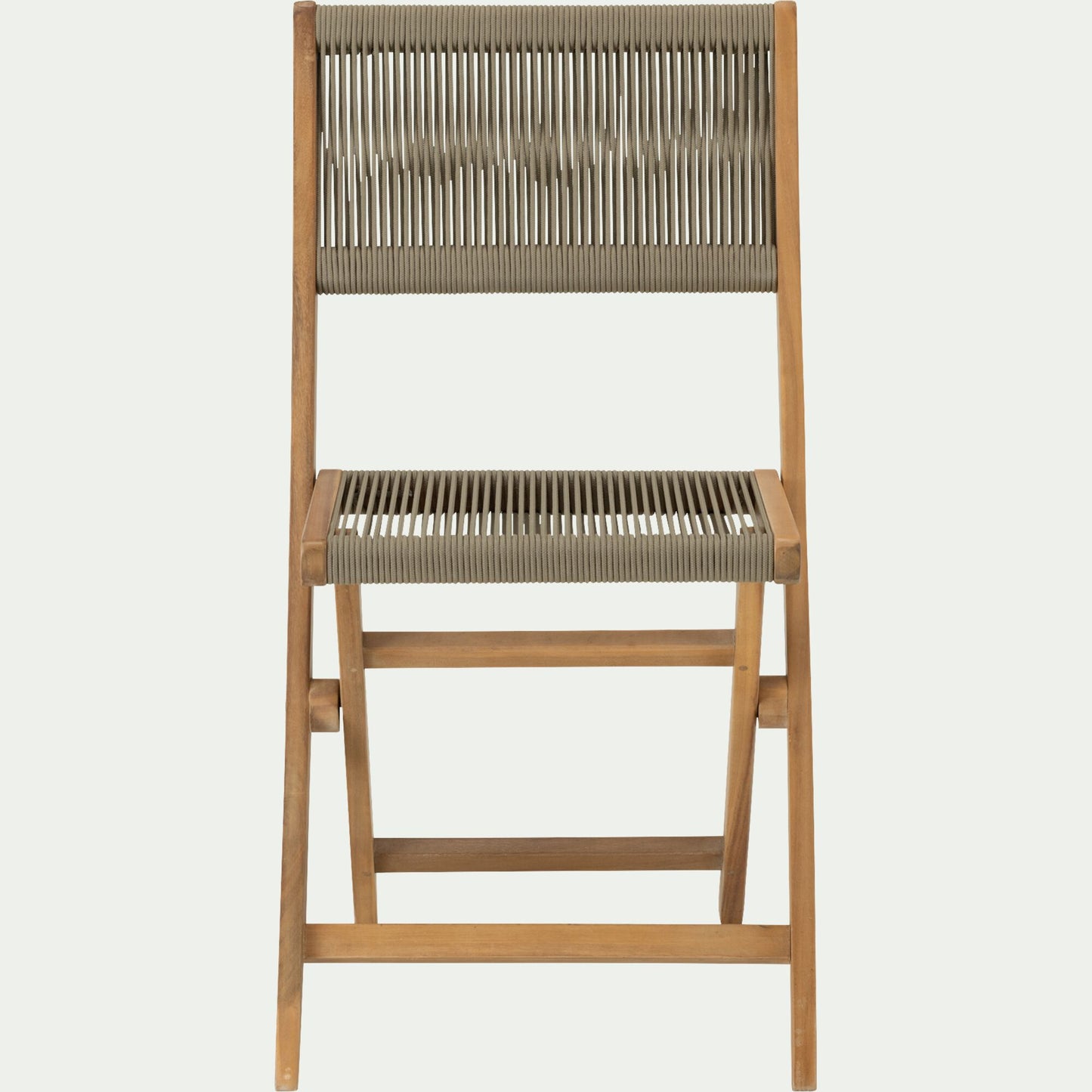 CADOLIVE - Chaise de jardin pliante en acacia et corde - bois clair