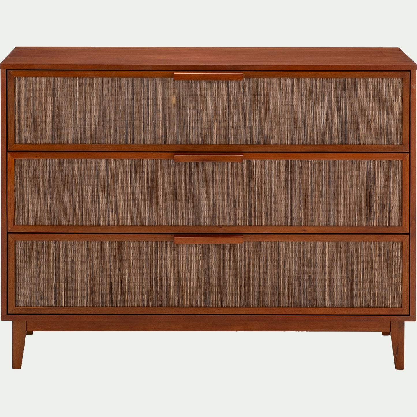 COCOON - Commode 3 tiroirs en acajou L120cm - bois foncé
