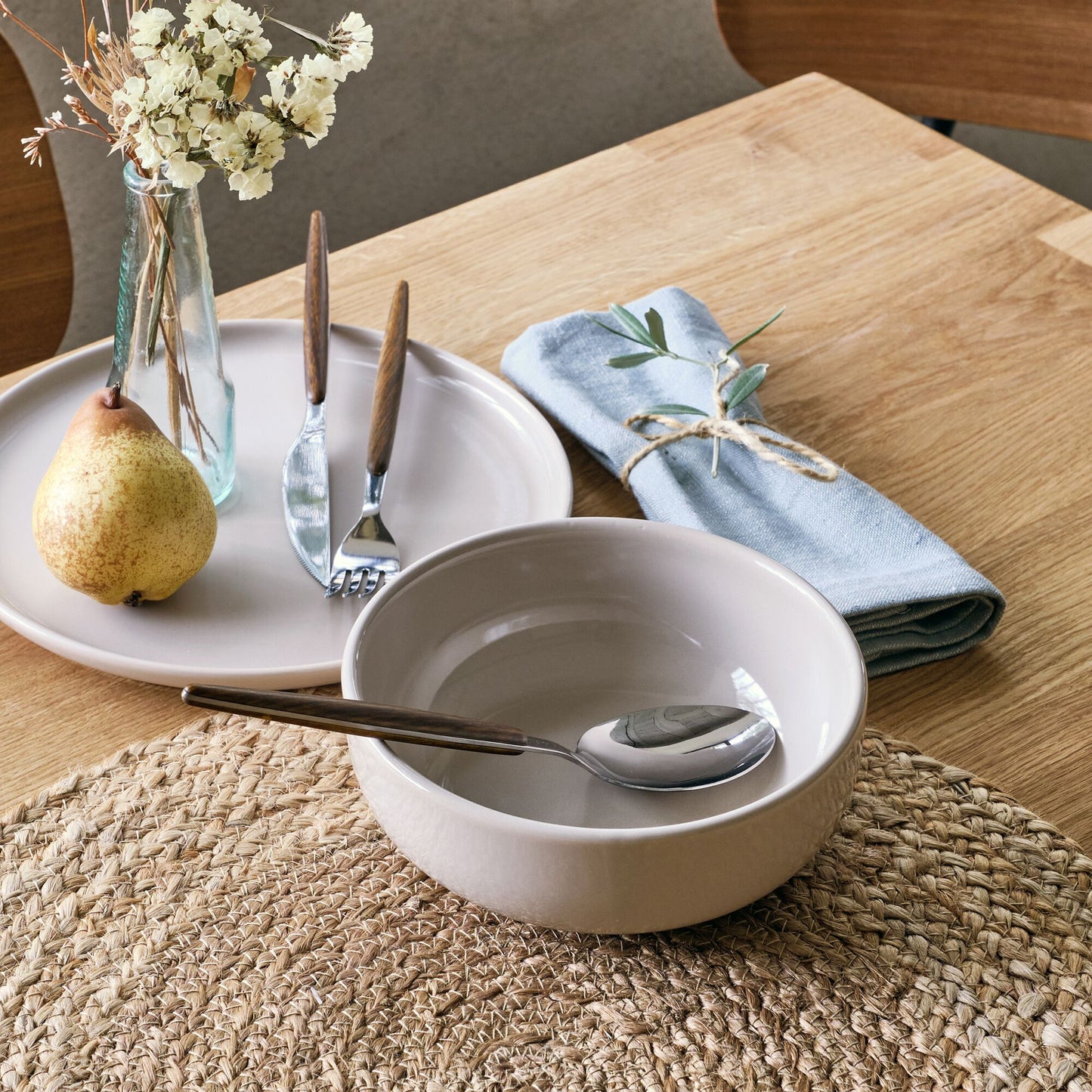 SELMA - Assiette creuse en faïence D15cm - beige alpilles