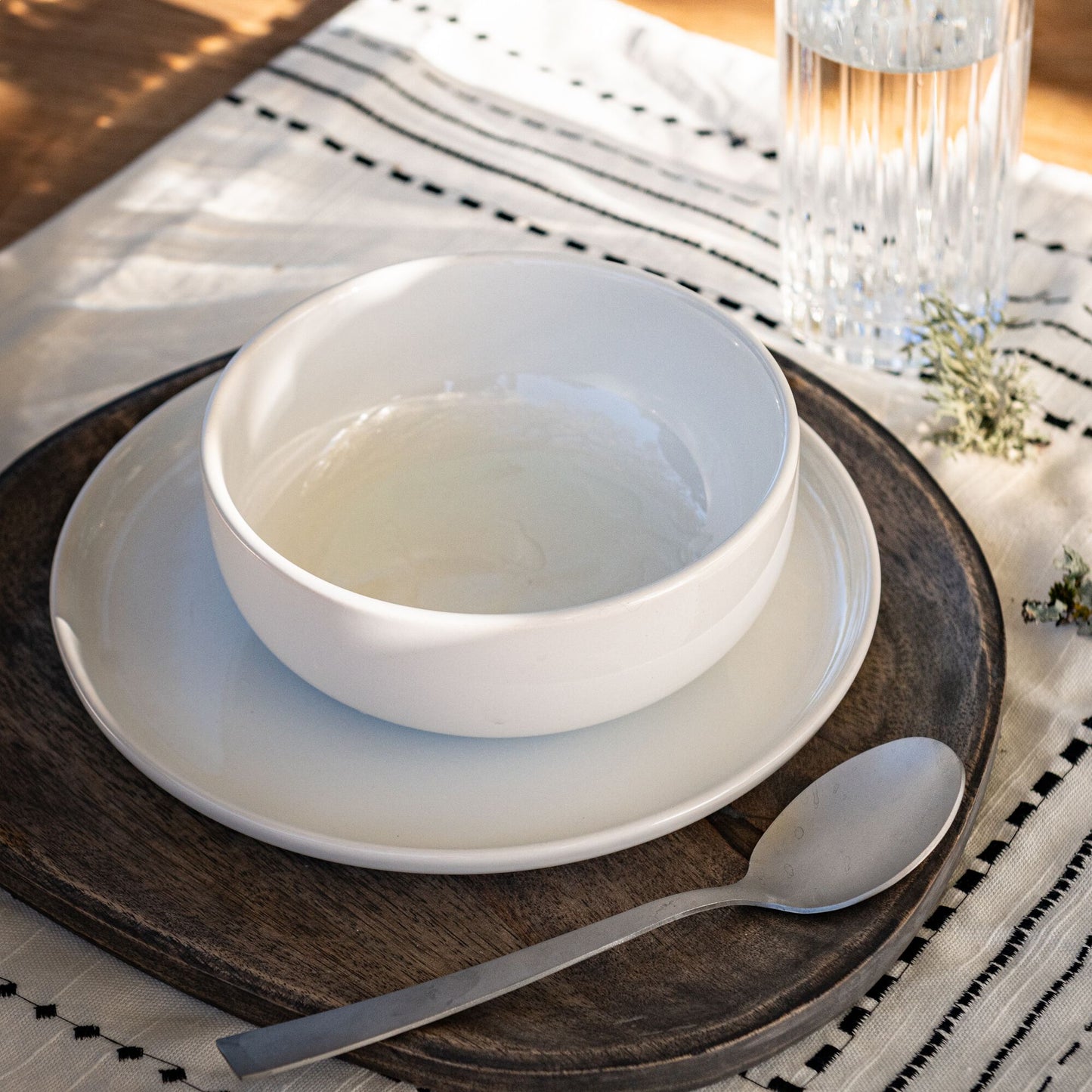SELMA - Assiette creuse en faïence D15cm - blanc ventoux