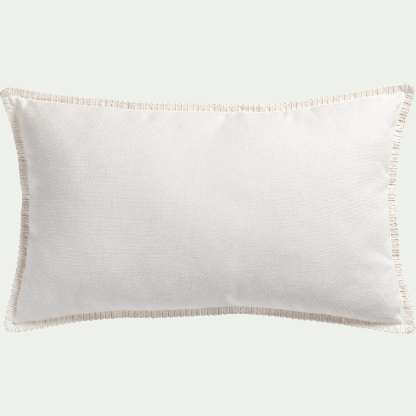 AGDE - Coussin brodé en coton 30x50cm - blanc écru