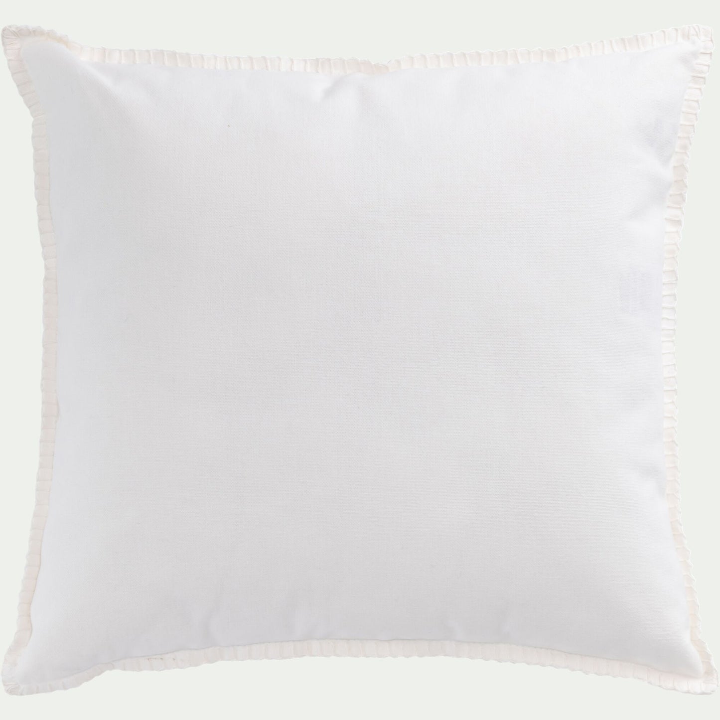 AGDE - Coussin brodé en coton 45x45cm - blanc écru