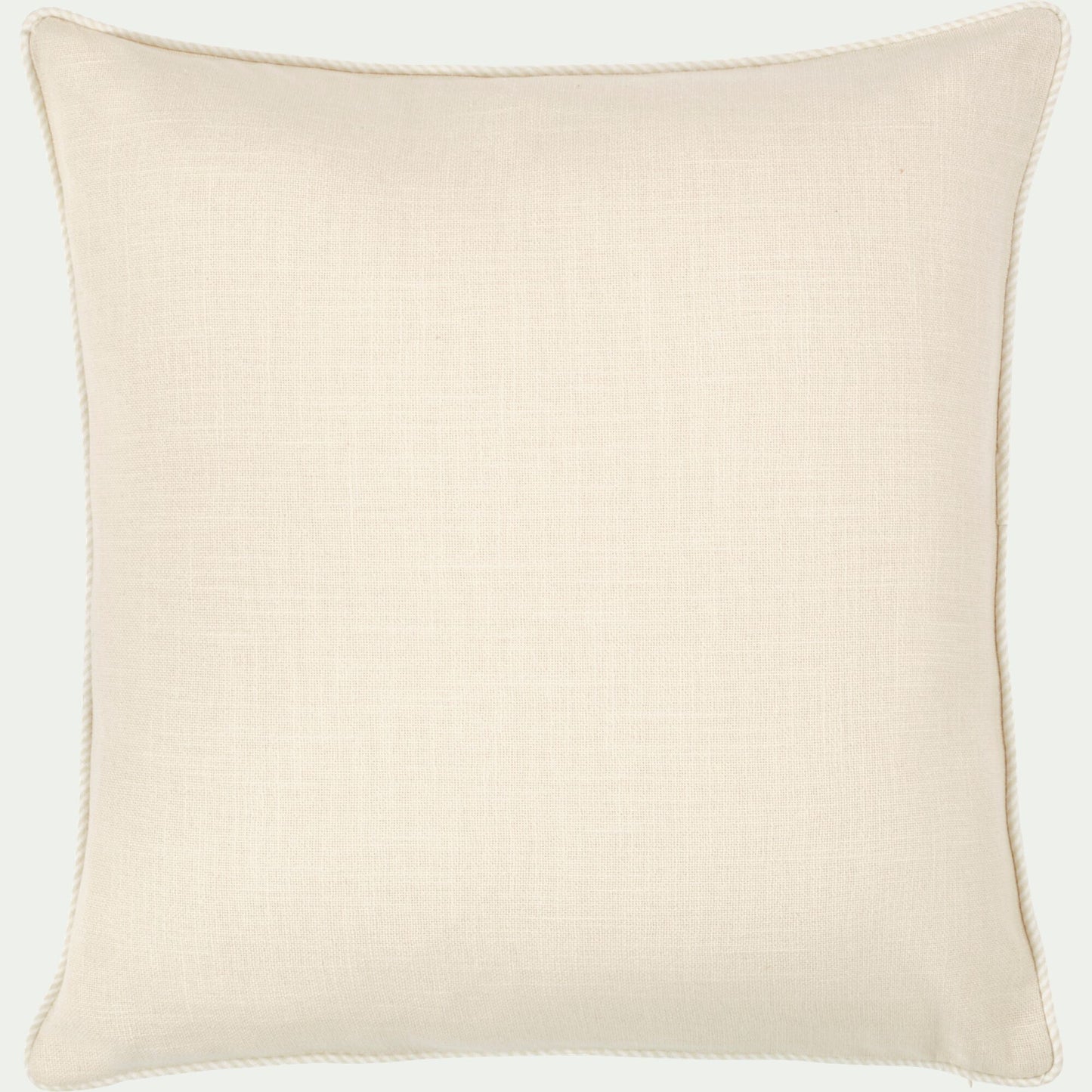 ARLES - Coussin à passepoil bicolore en coton 45x45cm - beige
