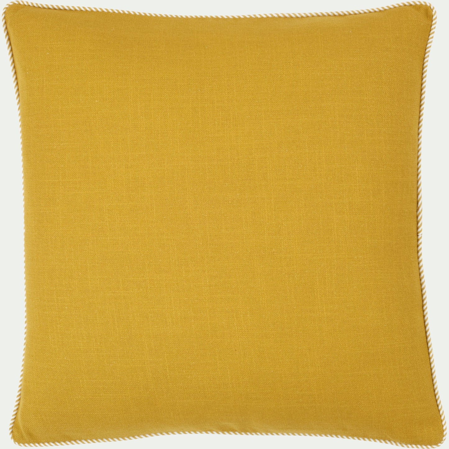 ARLES - Coussin à passepoil bicolore en coton 45x45cm - jaune archillea