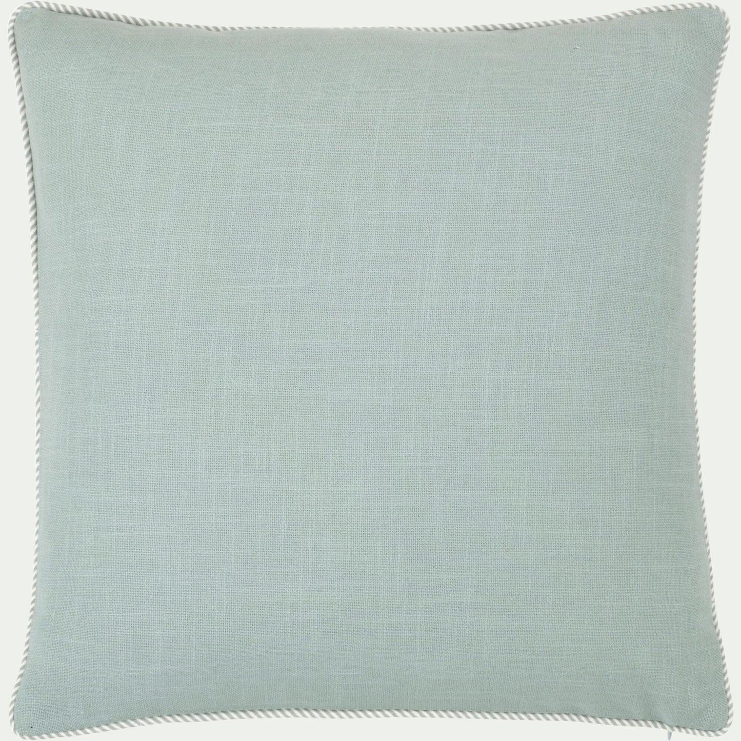 ARLES - Coussin à passepoil bicolore en coton 45x45cm - bleu calaluna