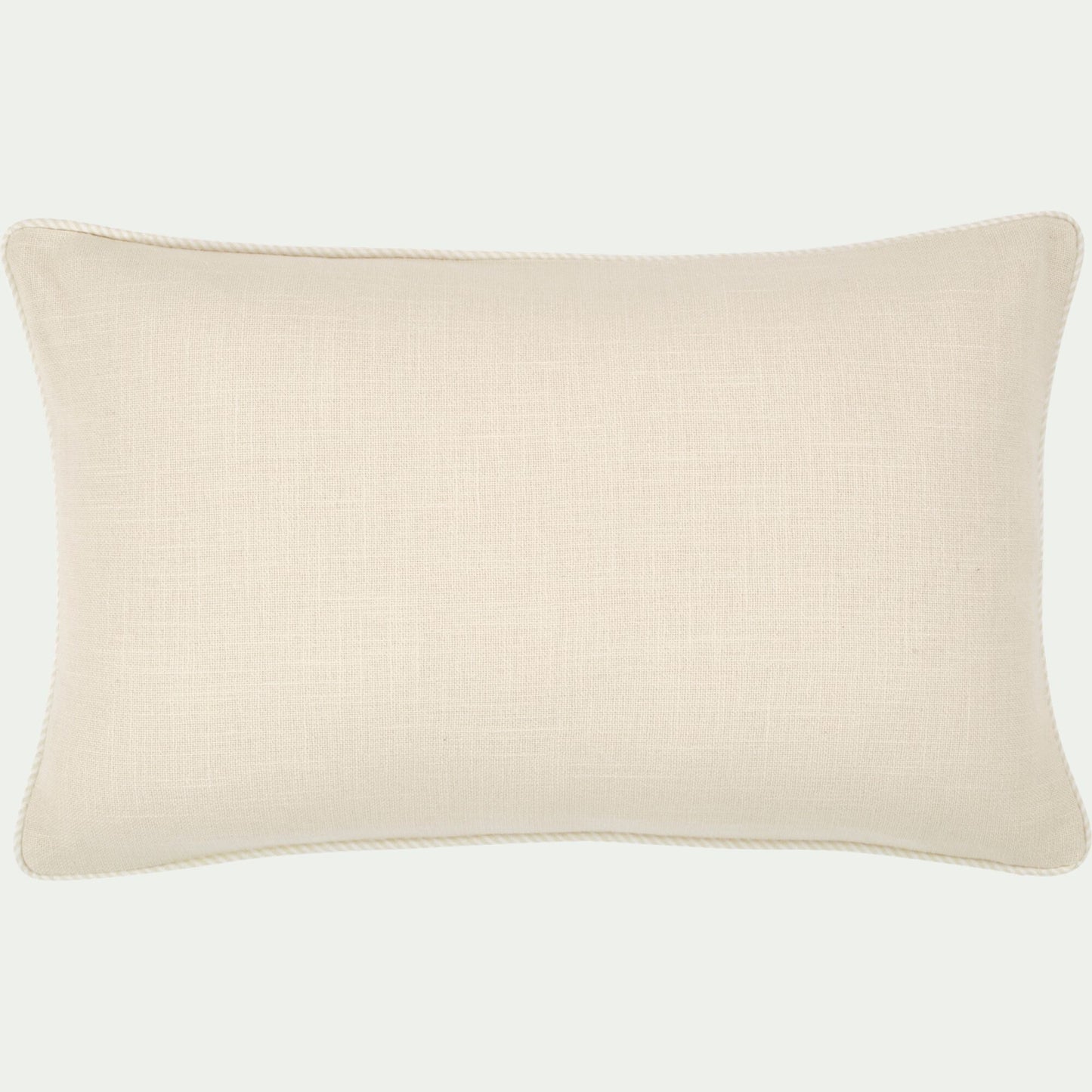 ARLES - Coussin à passepoil bicolore en coton 30x50cm - beige