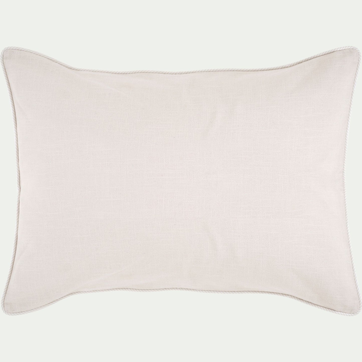 ARLES - Coussin à passepoil bicolore en coton 50x70cm - beige