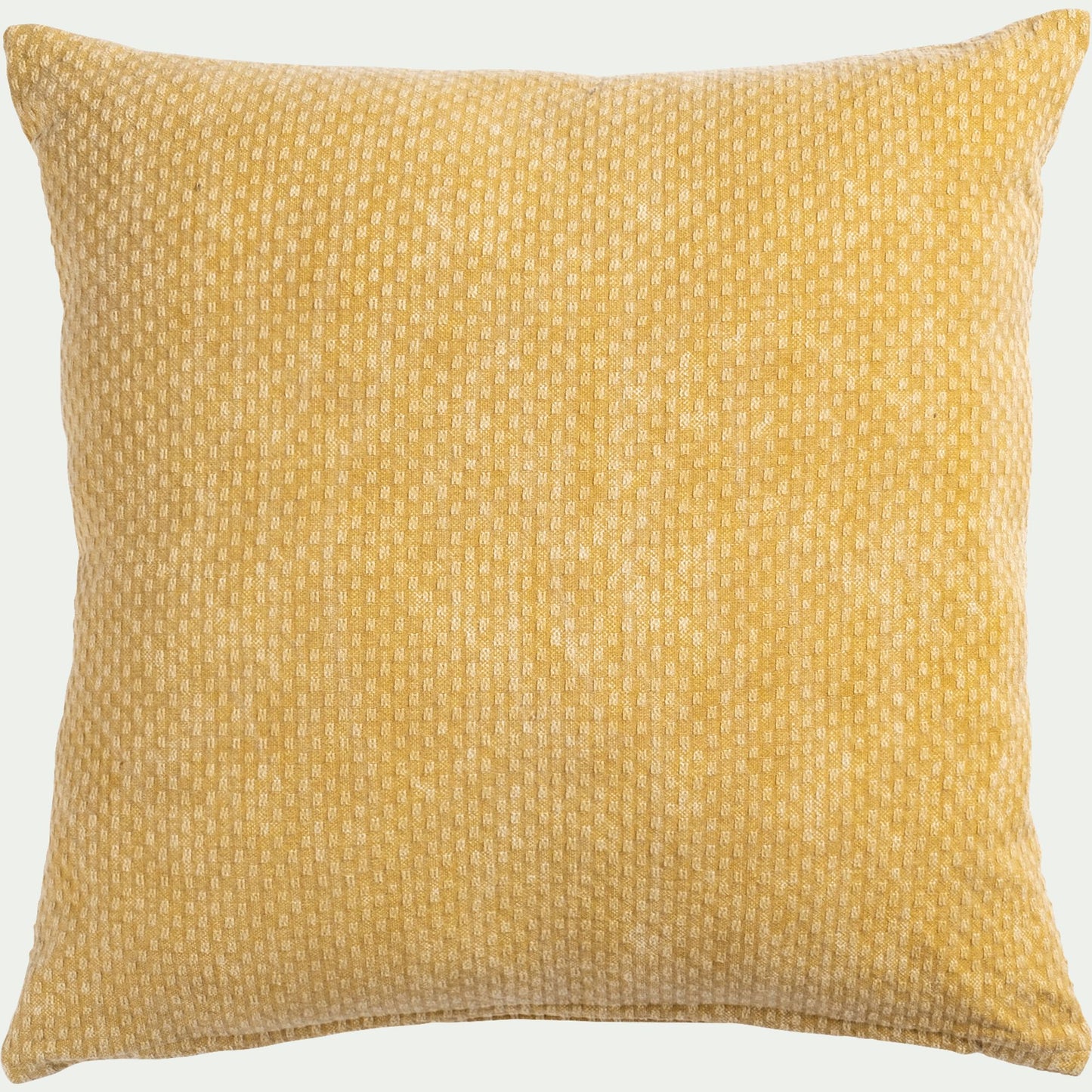 BLAISE - Coussin surpiqué en coton 45x45cm - jaune blé