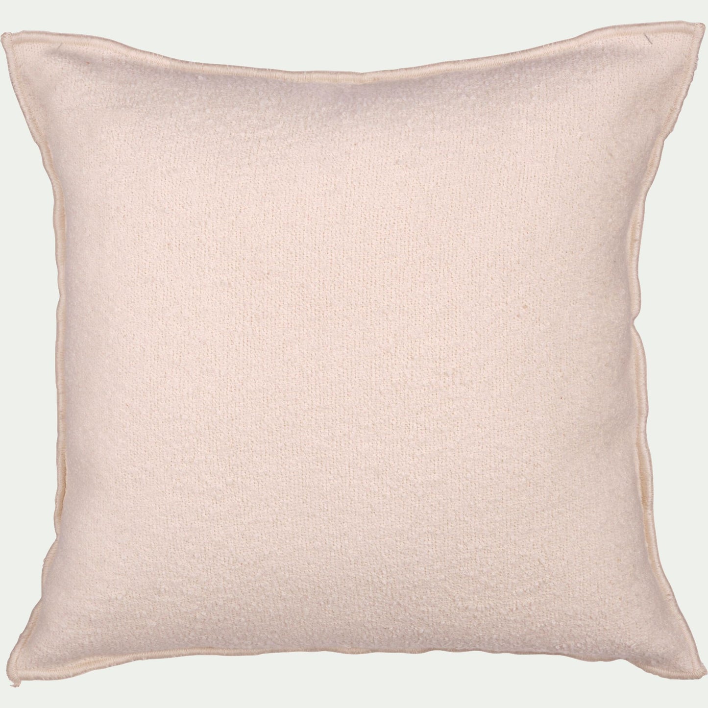 CASALE - Coussin en polyester effet bouclette finition point bourdon 45x45cm - beige sable
