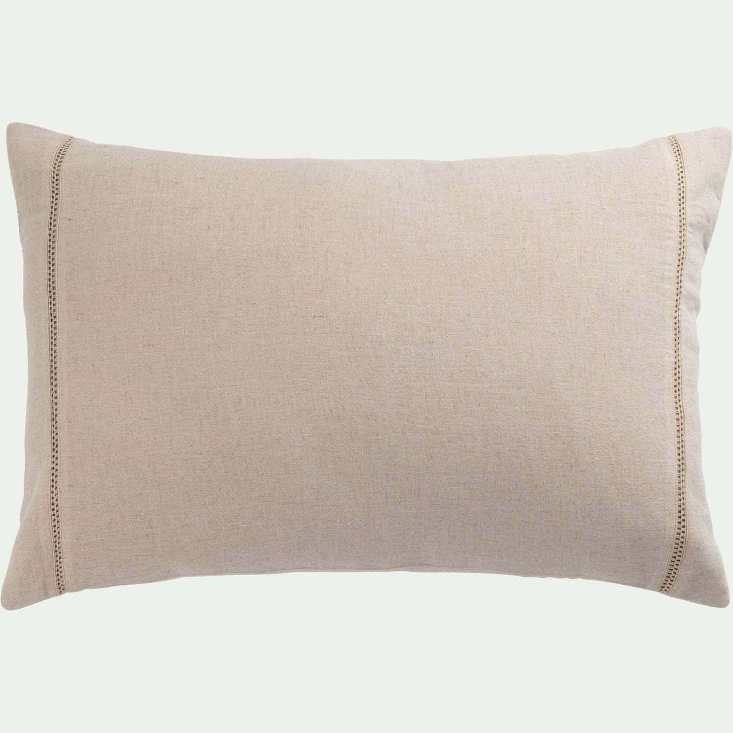 LAUZON - Coussin en lin et coton finition liseré 40x60cm - beige