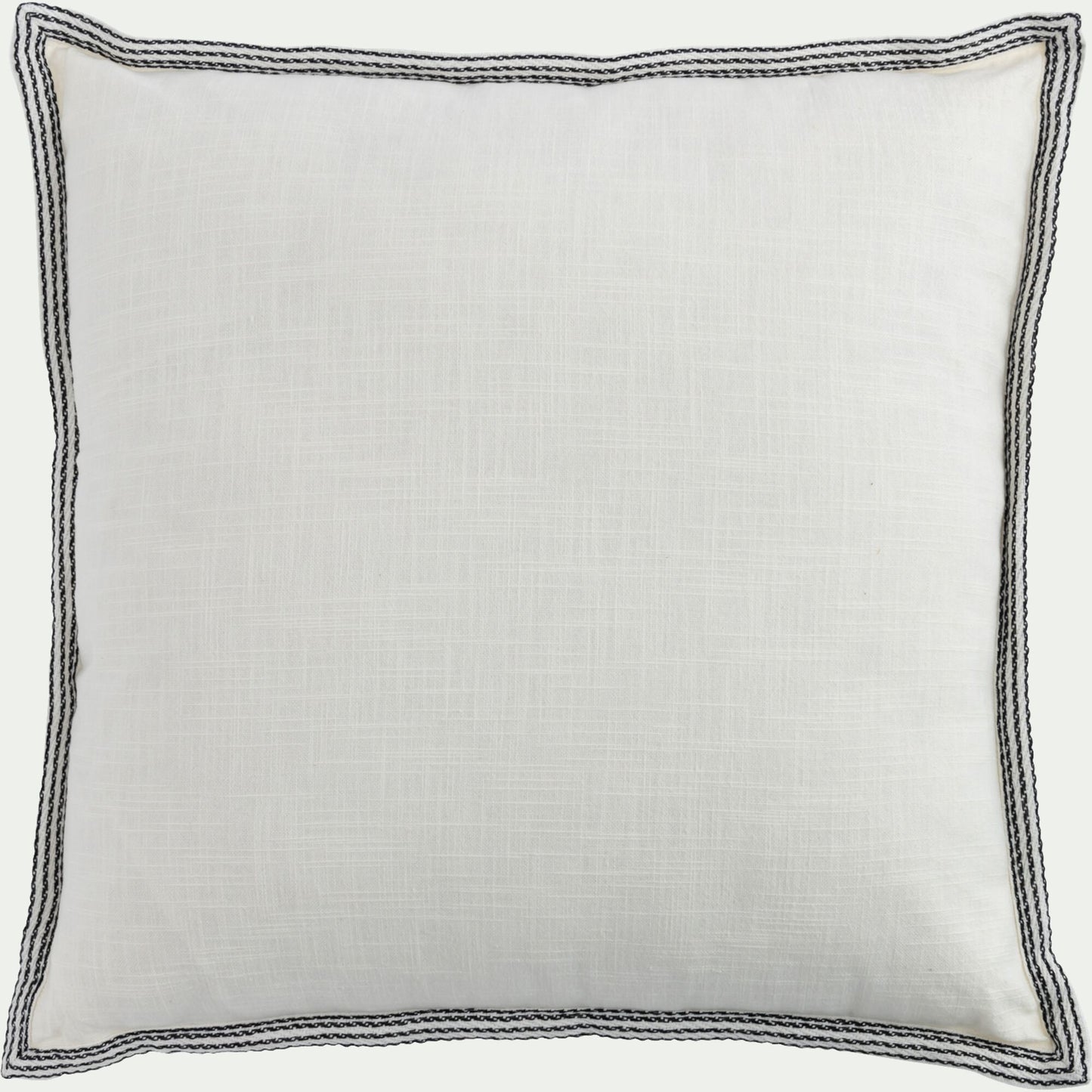 MEDEIS - Coussin en coton finition galon 45x45cm - blanc