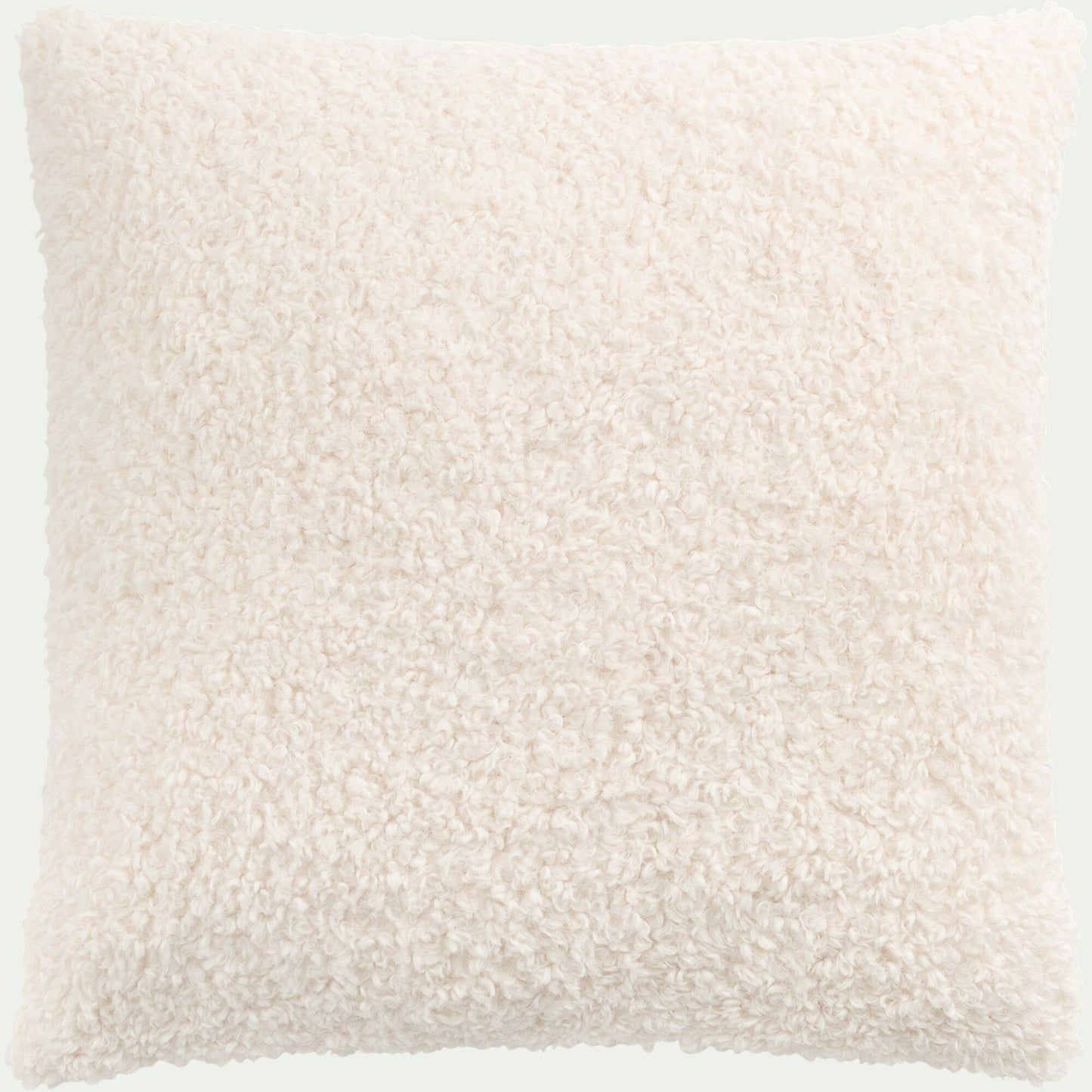 TEXEL - Coussin effet moutonné synthétique 45x45cm - blanc