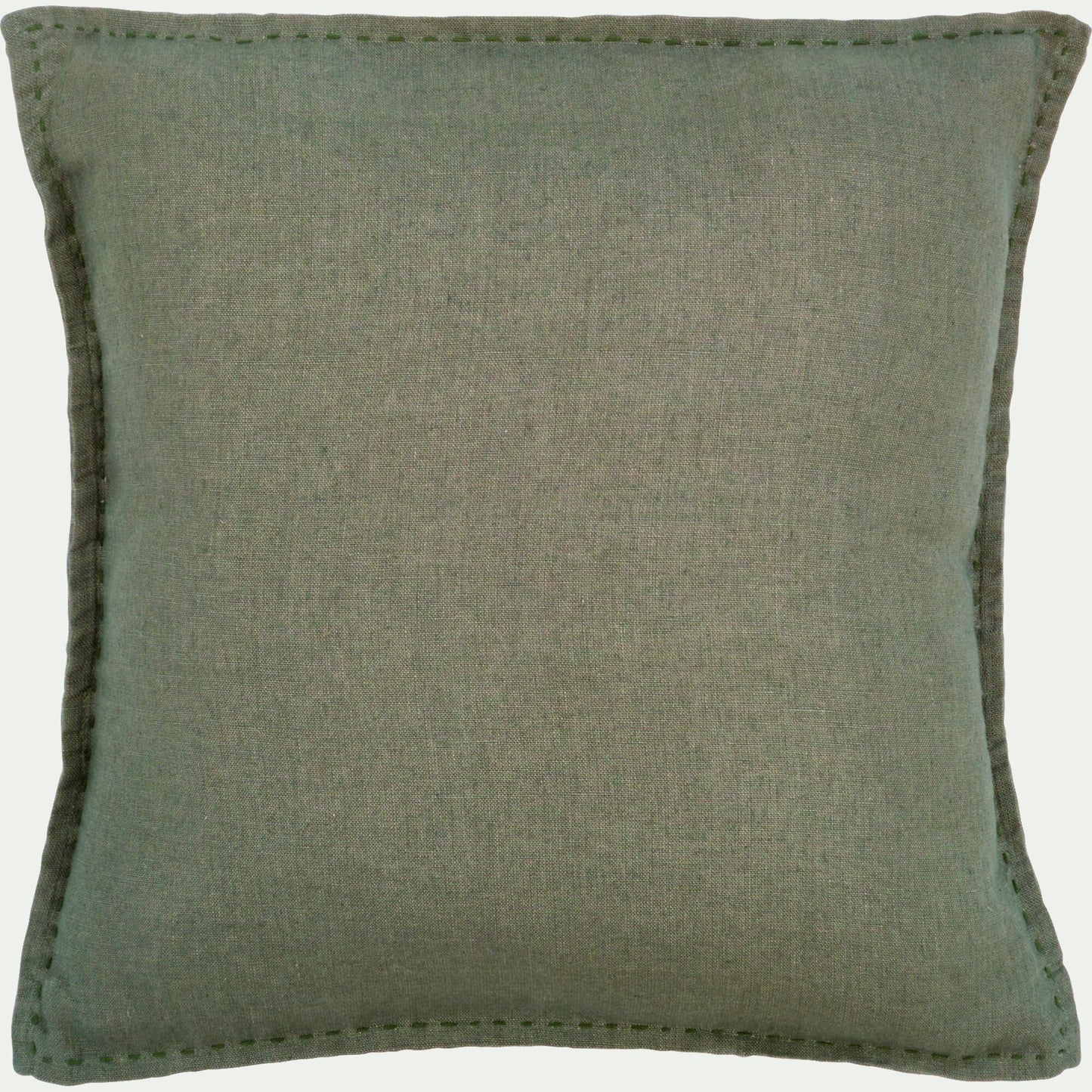 VINON - Coussin en lin lavé 45x45cm - vert cèdre