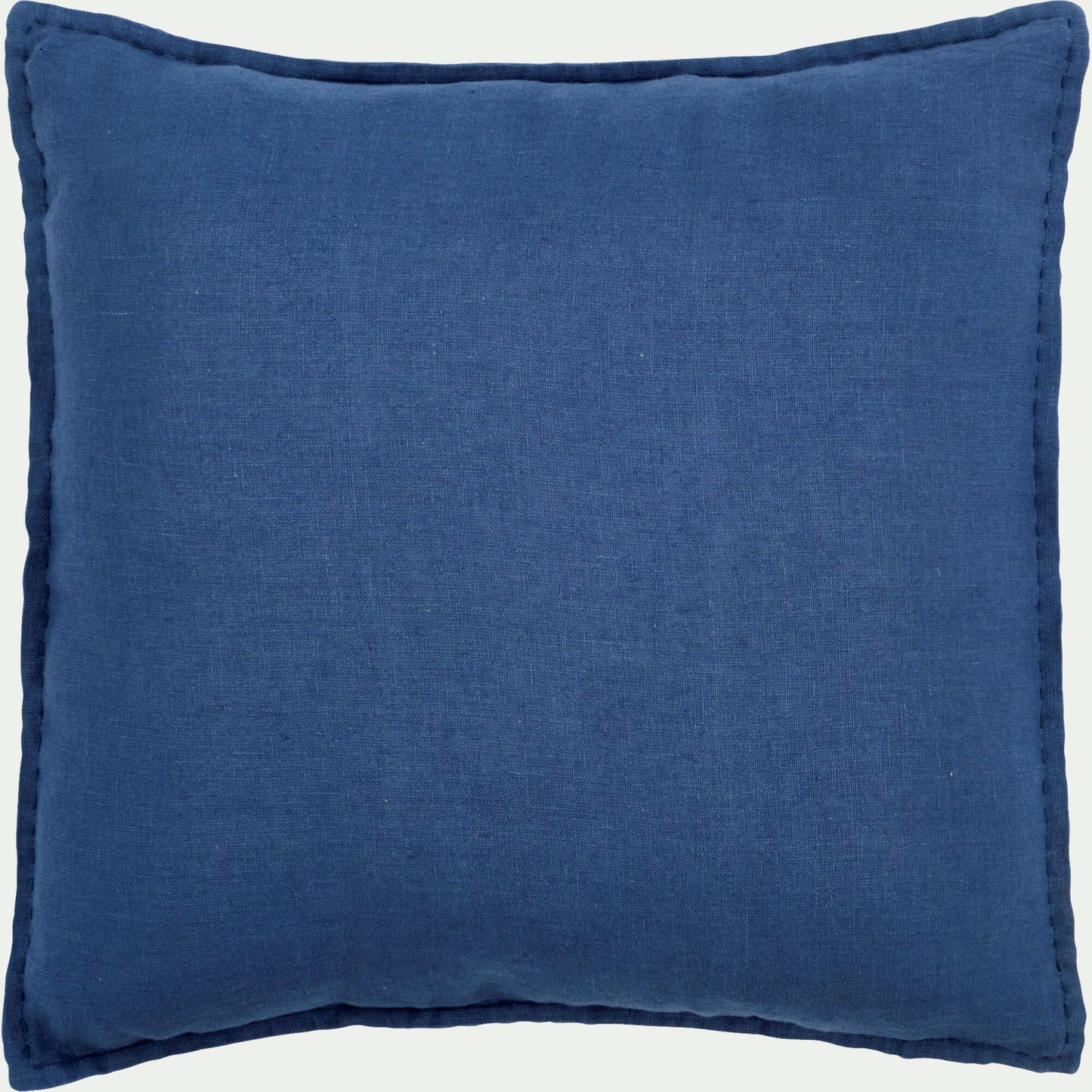 VINON - Coussin en lin lavé finition surpiqure 45x45cm - bleu