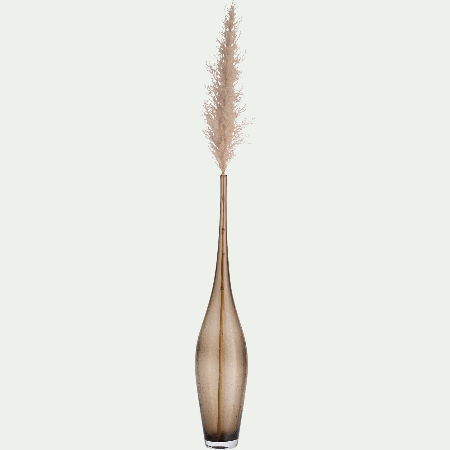 SETUBAL - Grand vase en verre bullé H60cm - marron