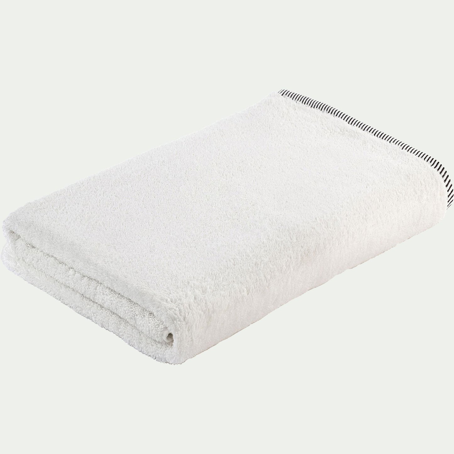 ROMANE - Drap de bain brodé en coton - blanc ventoux 100x150cm