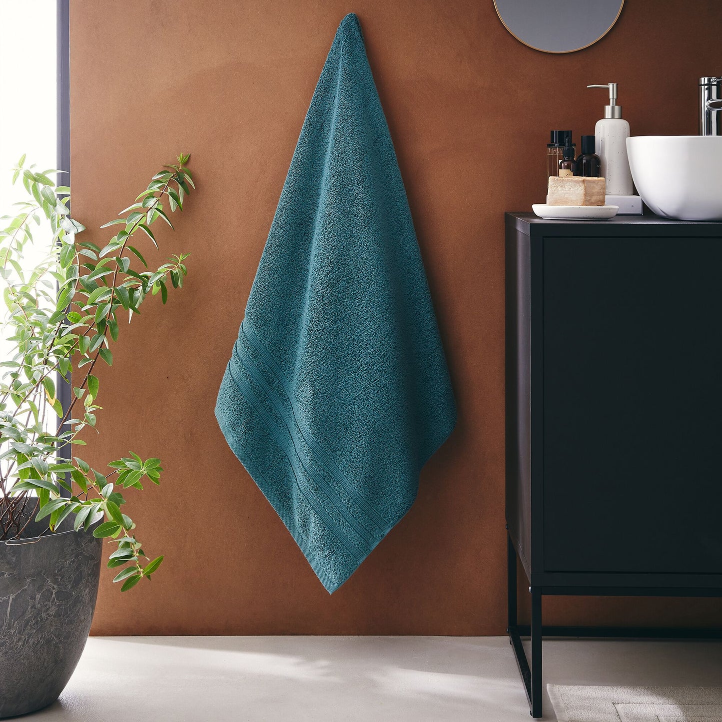 NOUN - Drap de douche bouclette en coton - vert 70x140cm
