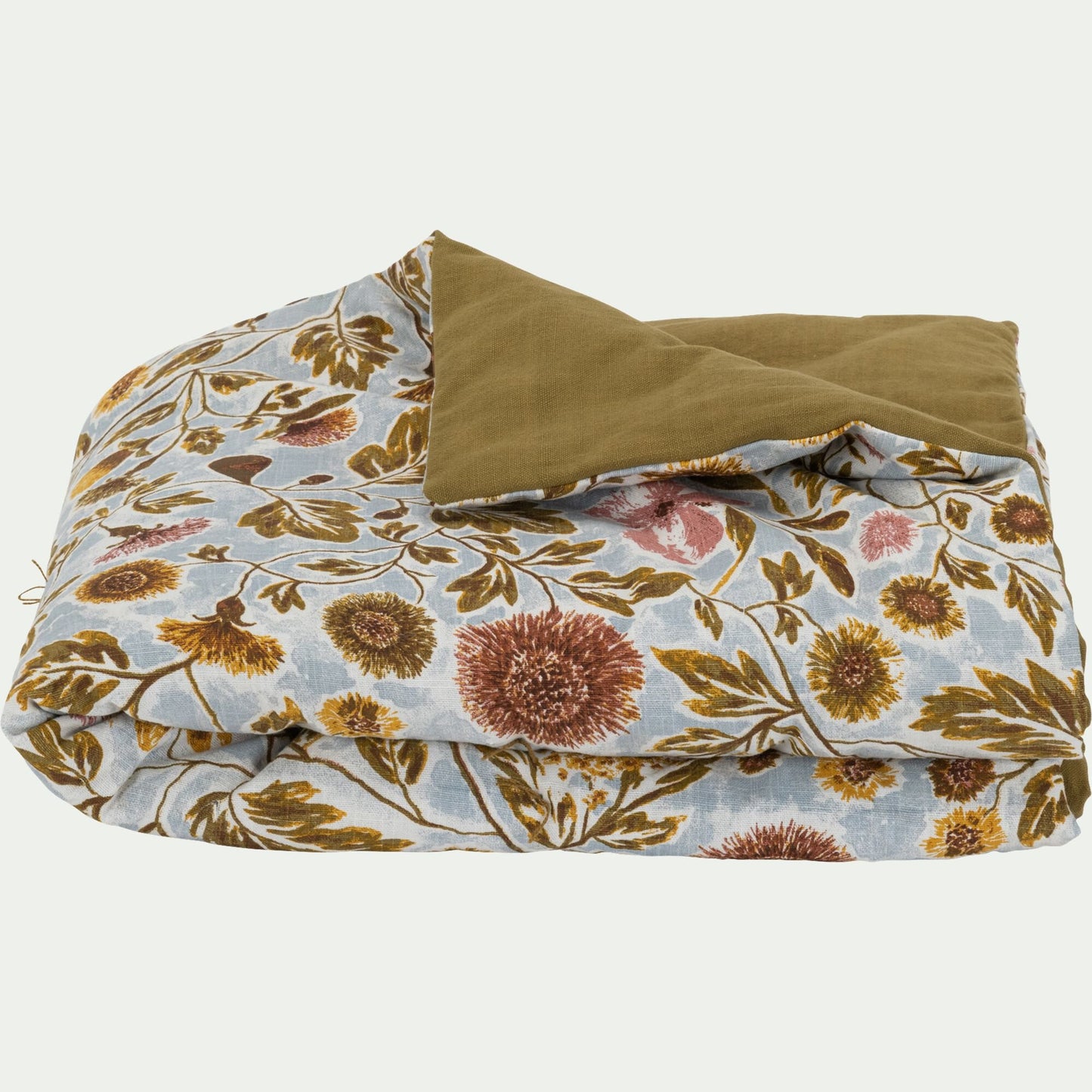 SOULEOU - Édredon 100x180cm motif Provence en coton - marron