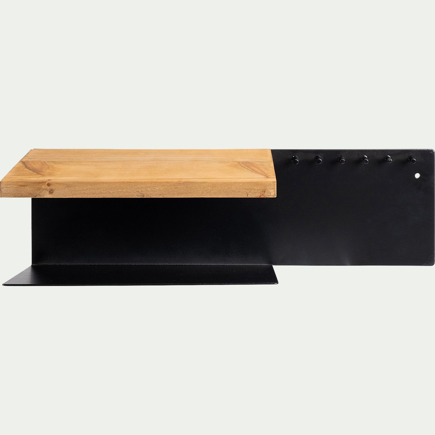 VIGNERA - Etagère murale en pin et métal - noir L50xl15,5xH15cm